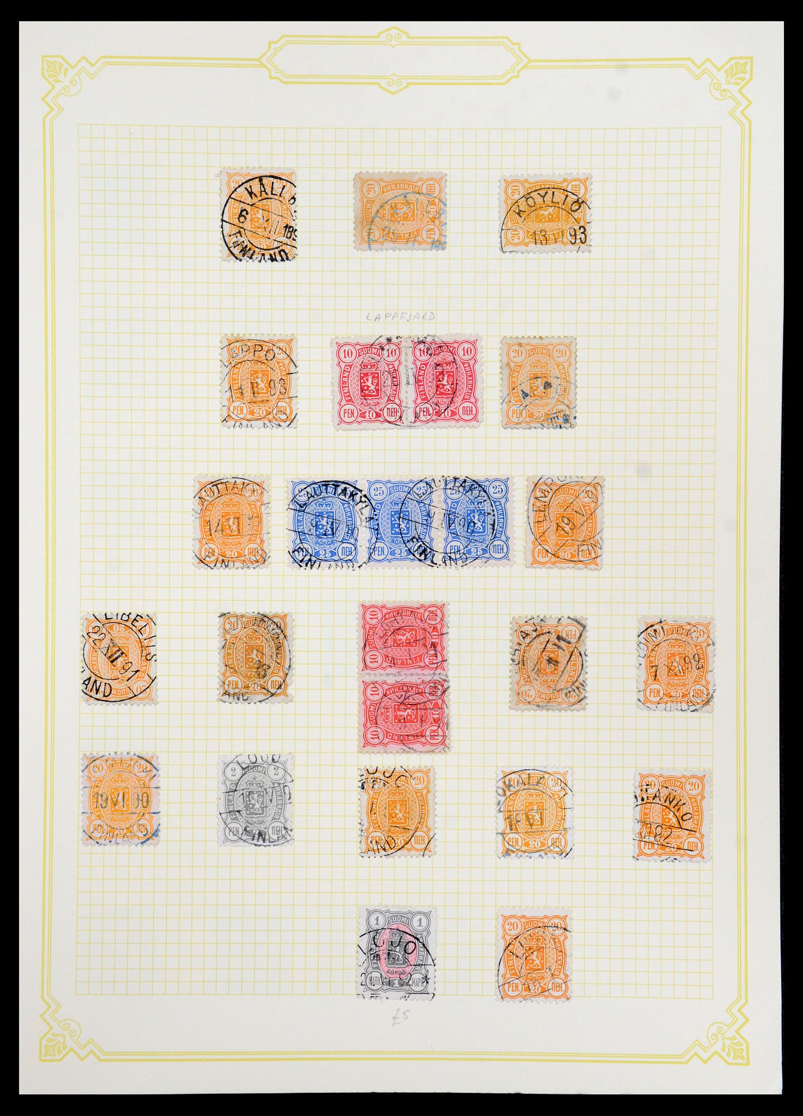 36554 029 - Postzegelverzameling 36554 Finland stempelverzameling 1850-1950.