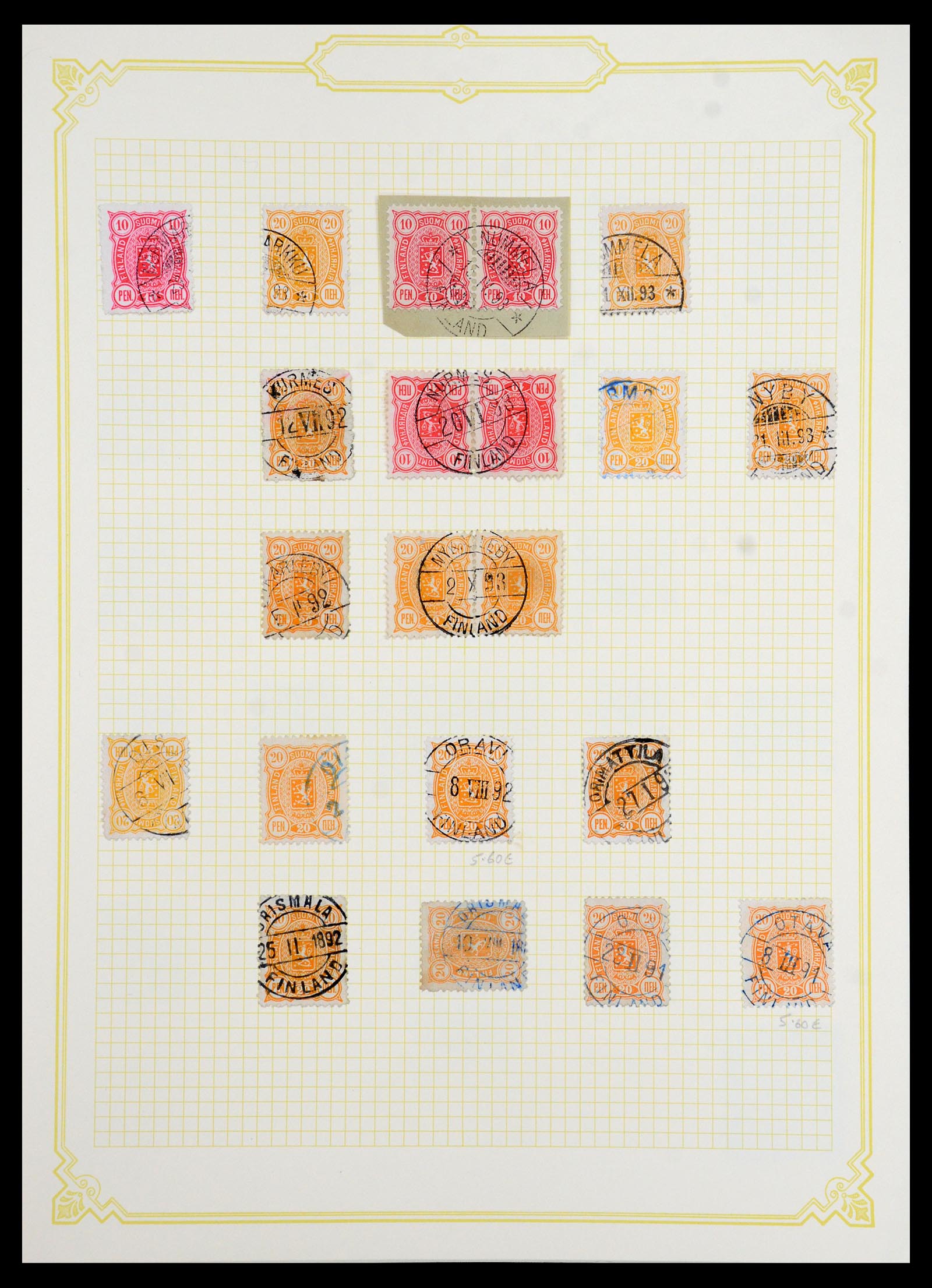 36554 031 - Postzegelverzameling 36554 Finland stempelverzameling 1850-1950.