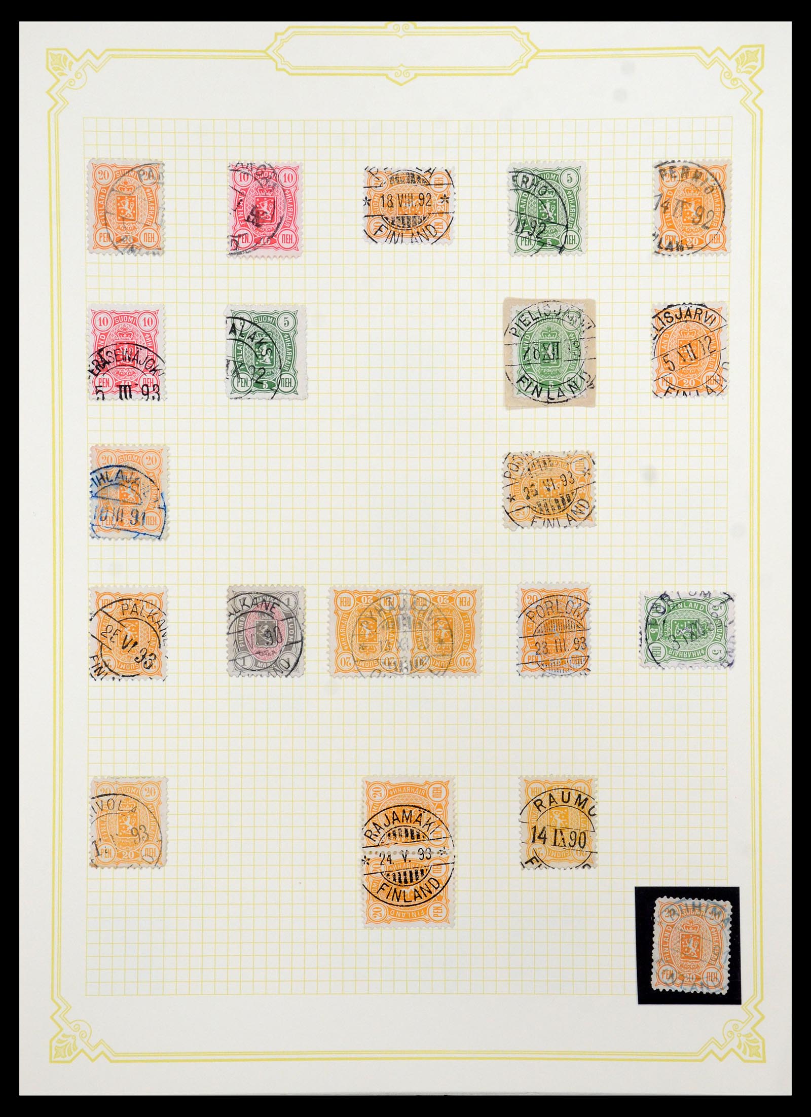 36554 032 - Postzegelverzameling 36554 Finland stempelverzameling 1850-1950.
