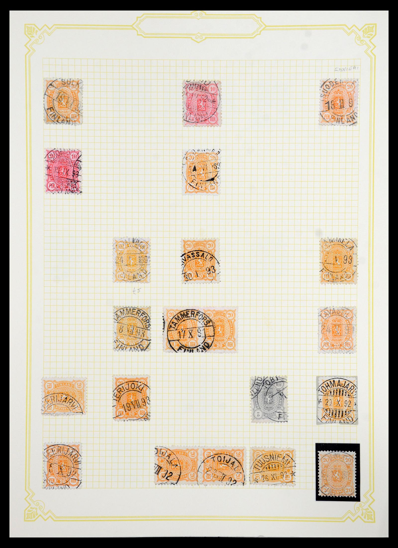 36554 034 - Postzegelverzameling 36554 Finland stempelverzameling 1850-1950.