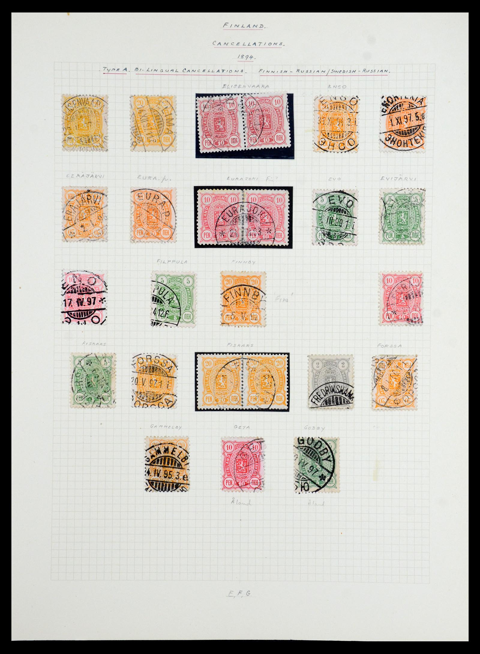 36554 039 - Postzegelverzameling 36554 Finland stempelverzameling 1850-1950.