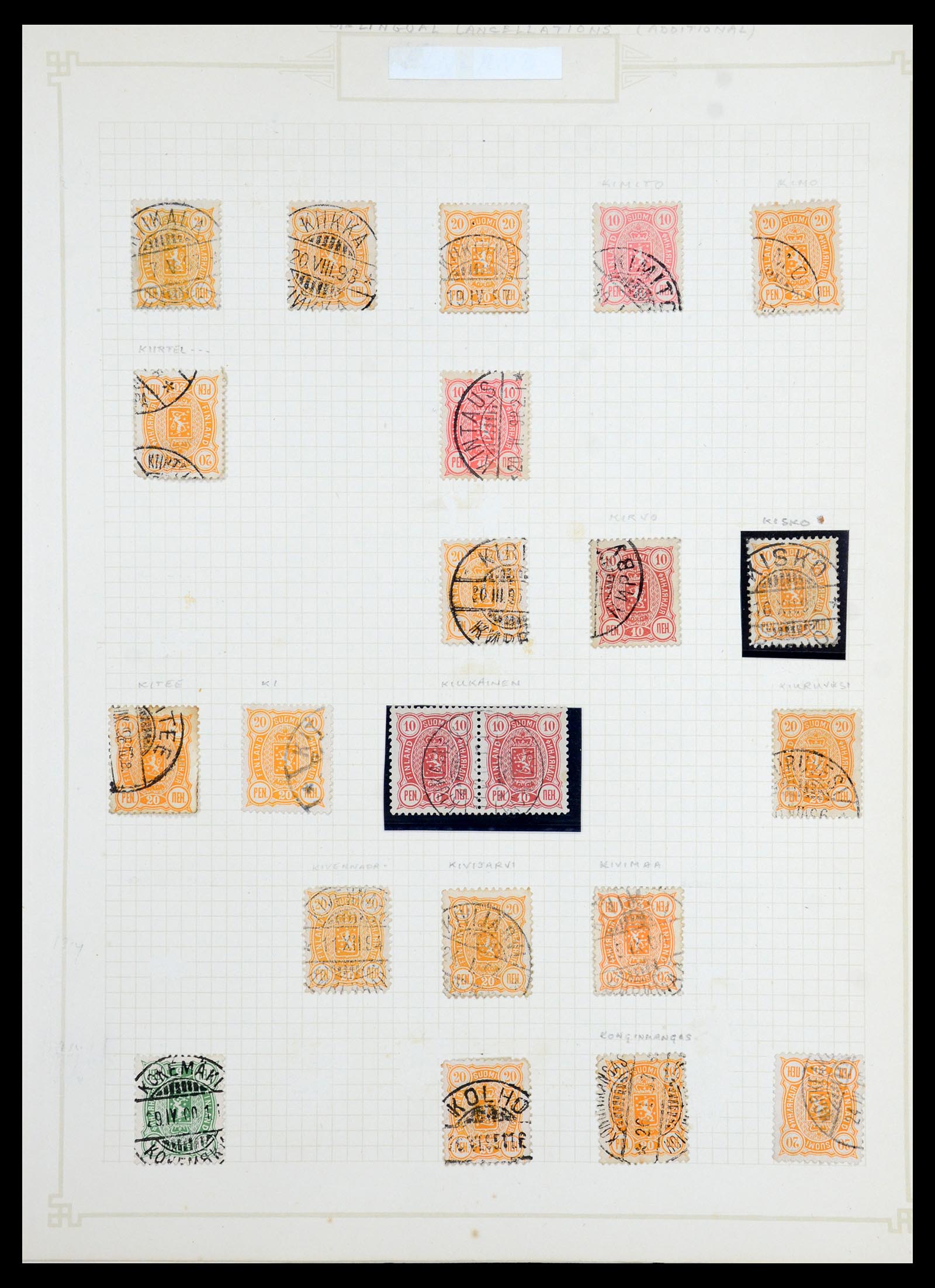 36554 044 - Postzegelverzameling 36554 Finland stempelverzameling 1850-1950.