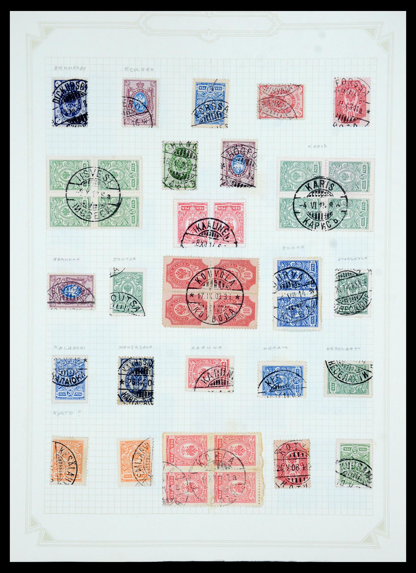 36554 057 - Stamp collection 36554 Finland cancel collection 1850-1950.