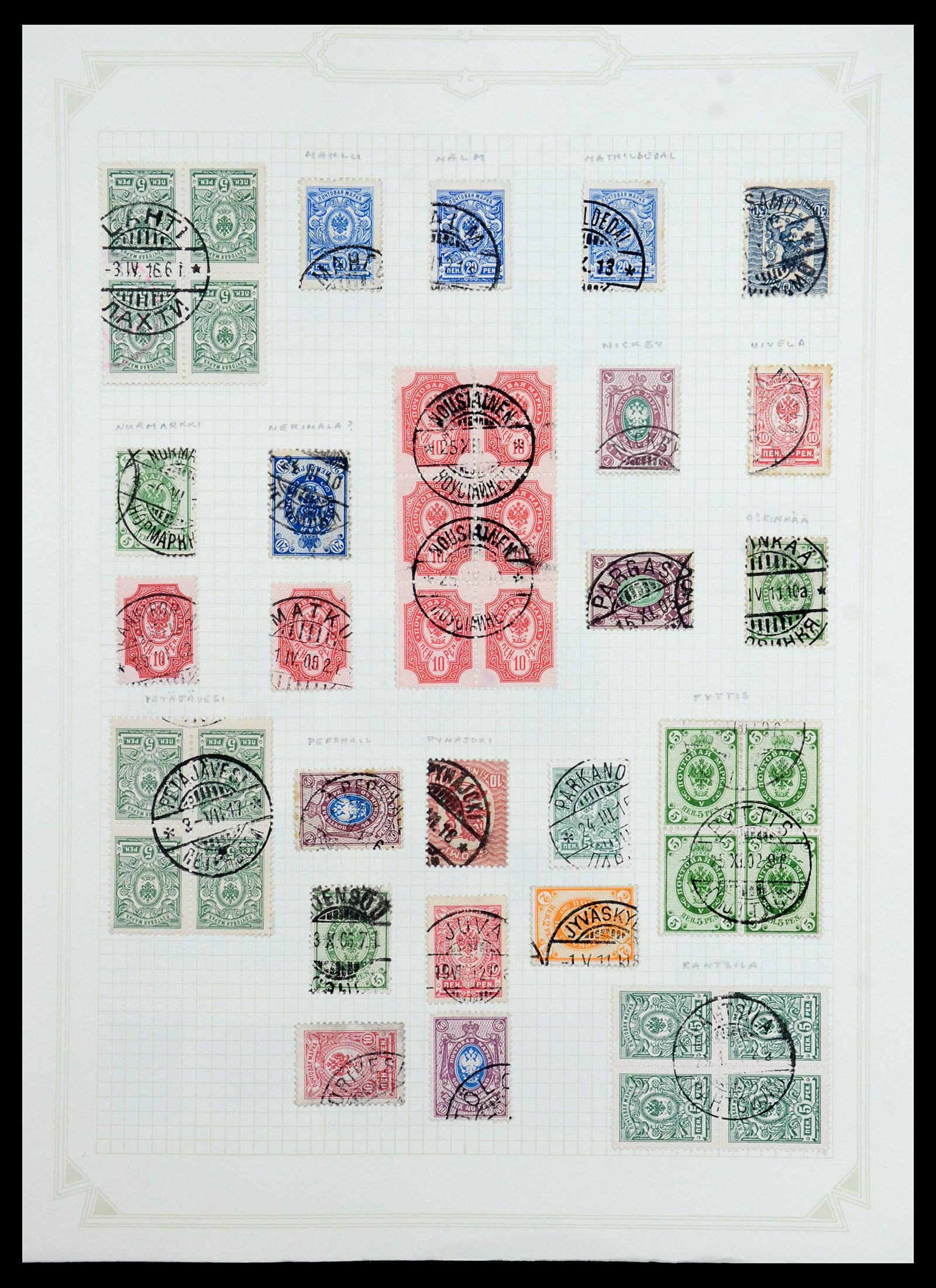 36554 058 - Postzegelverzameling 36554 Finland stempelverzameling 1850-1950.