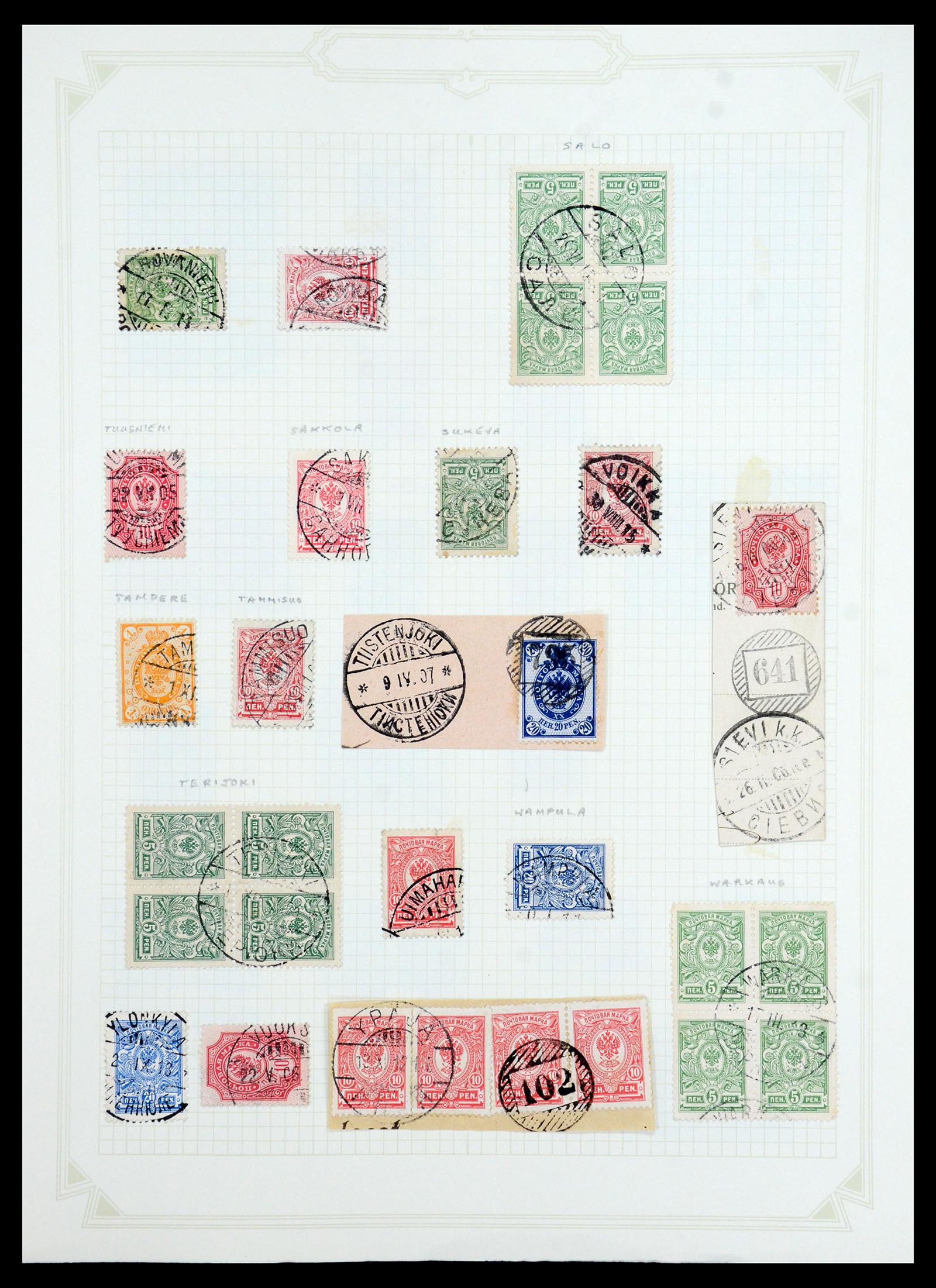 36554 059 - Postzegelverzameling 36554 Finland stempelverzameling 1850-1950.