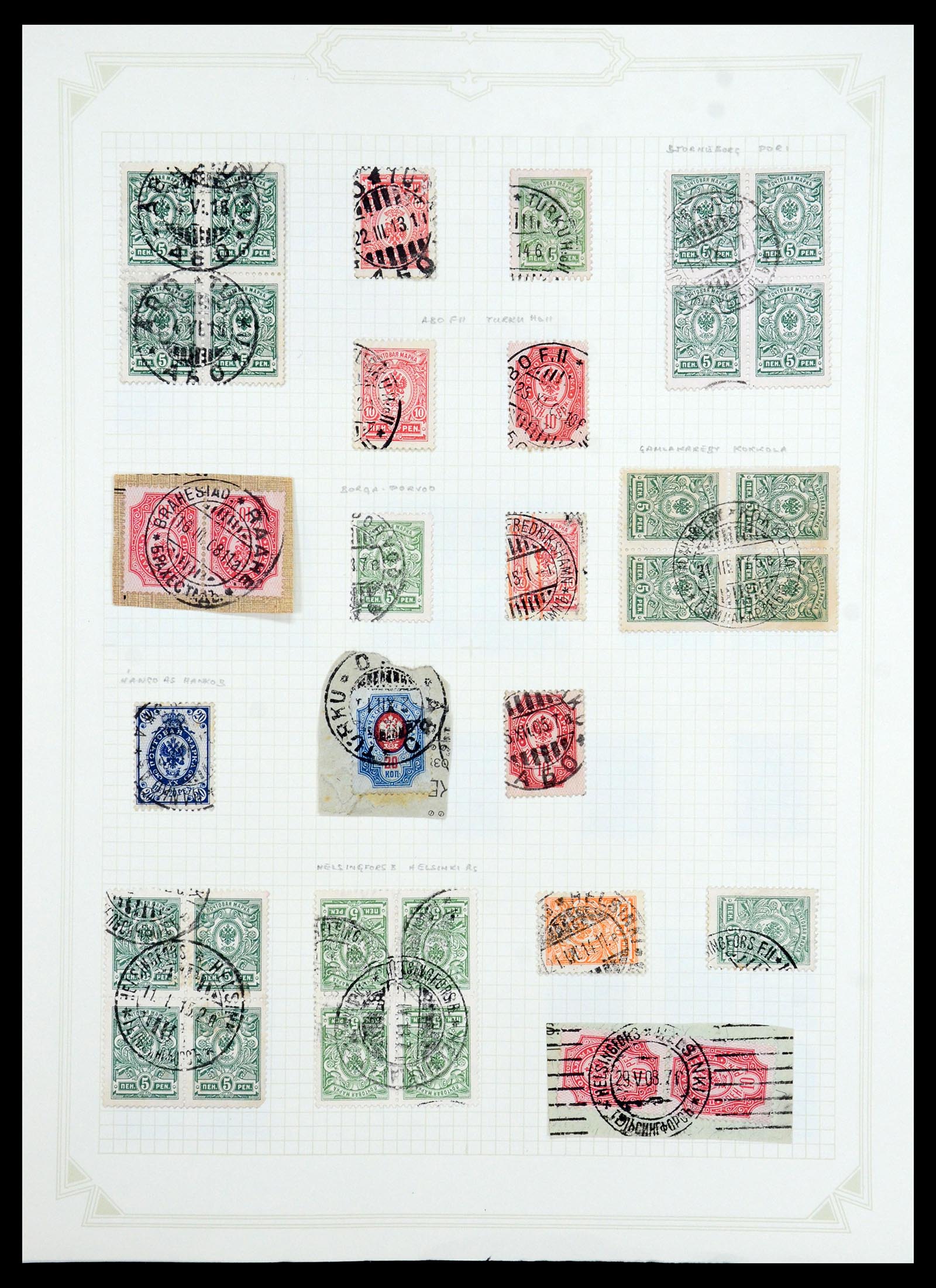 36554 060 - Postzegelverzameling 36554 Finland stempelverzameling 1850-1950.