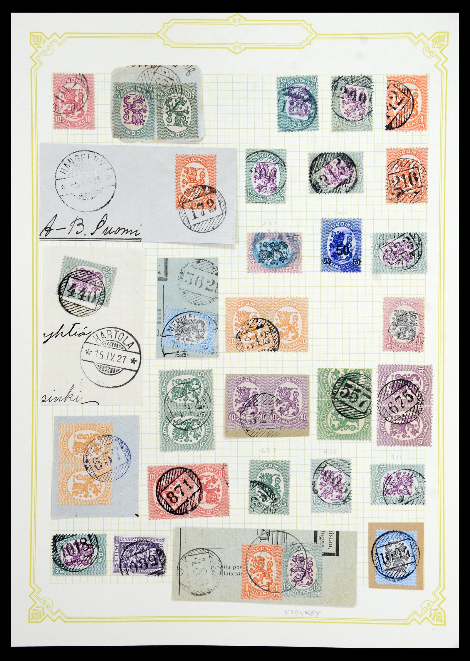 36554 107 - Stamp collection 36554 Finland cancel collection 1850-1950.