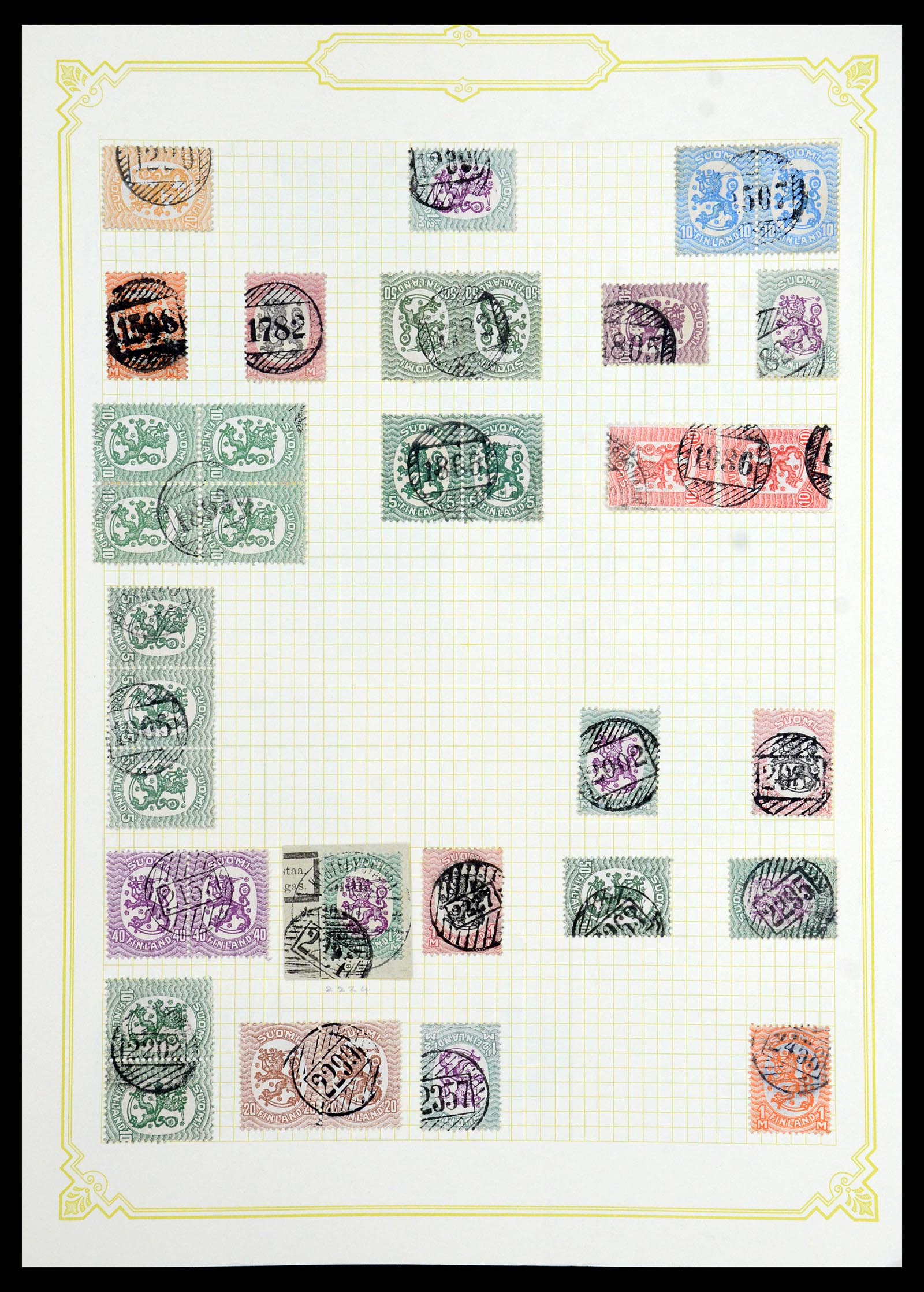 36554 108 - Stamp collection 36554 Finland cancel collection 1850-1950.