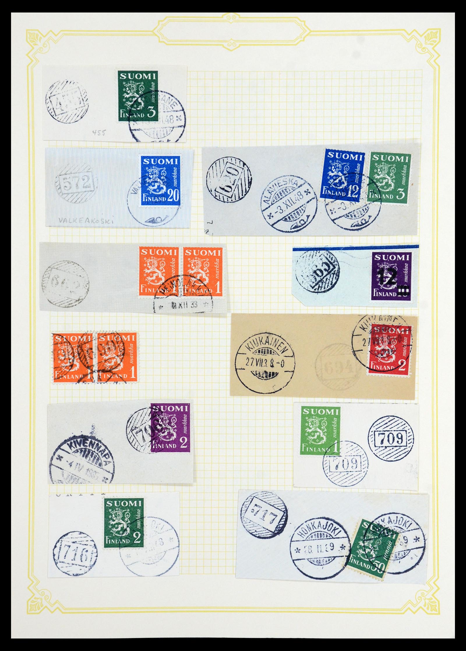 36554 110 - Stamp collection 36554 Finland cancel collection 1850-1950.