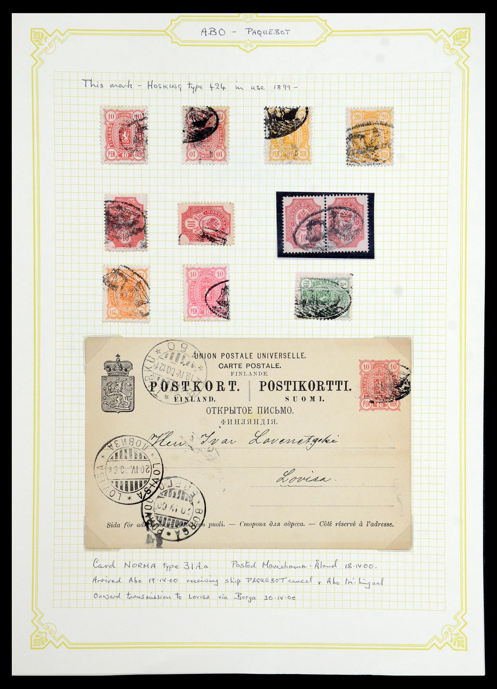 36554 118 - Stamp collection 36554 Finland cancel collection 1850-1950.