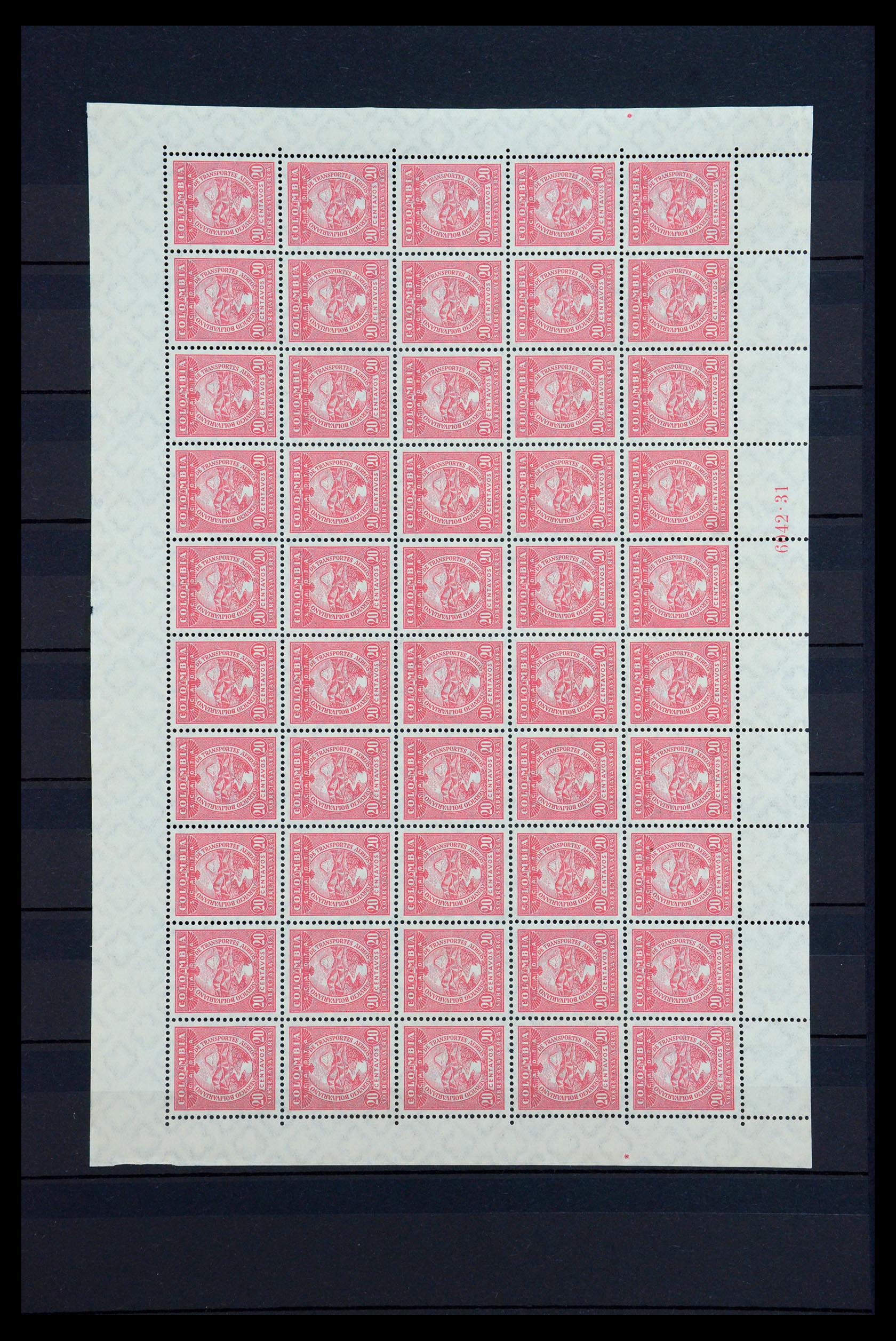 36555 020 - Postzegelverzameling 36555 Colombia luchtpost 1920-1929.