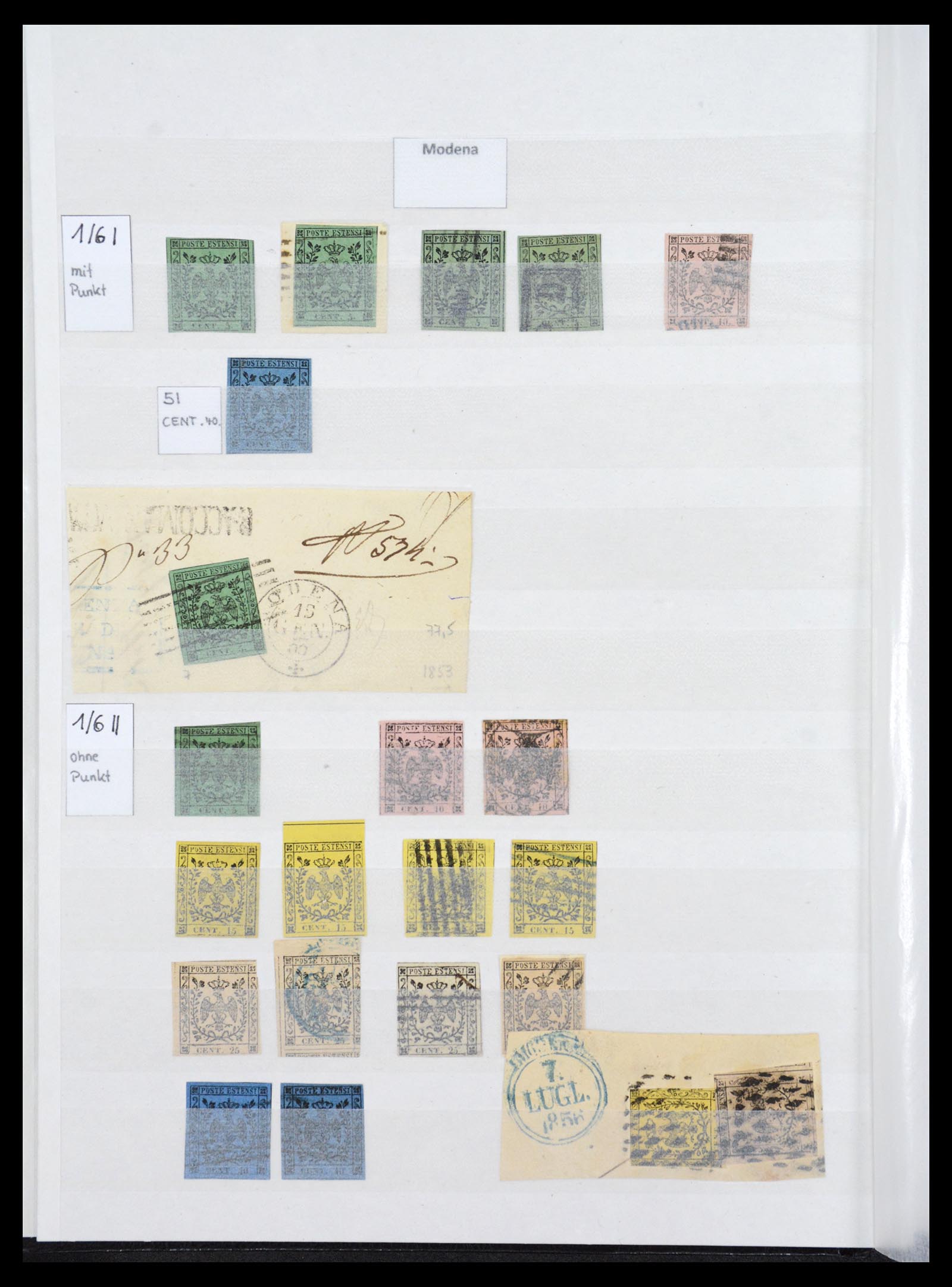 36558 012 - Postzegelverzameling 36558 Italiaanse Staten 1850-1862.