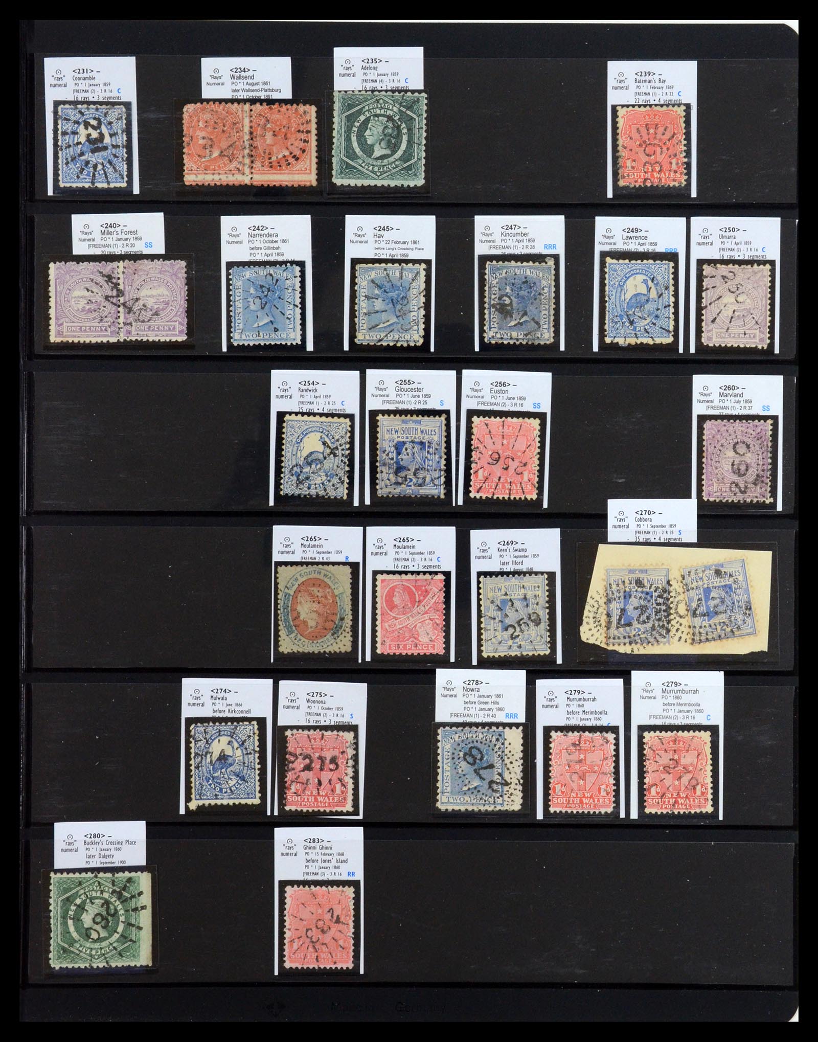 36560 019 - Postzegelverzameling 36560 Nieuw Zuid Wales stempels 1850-1912.