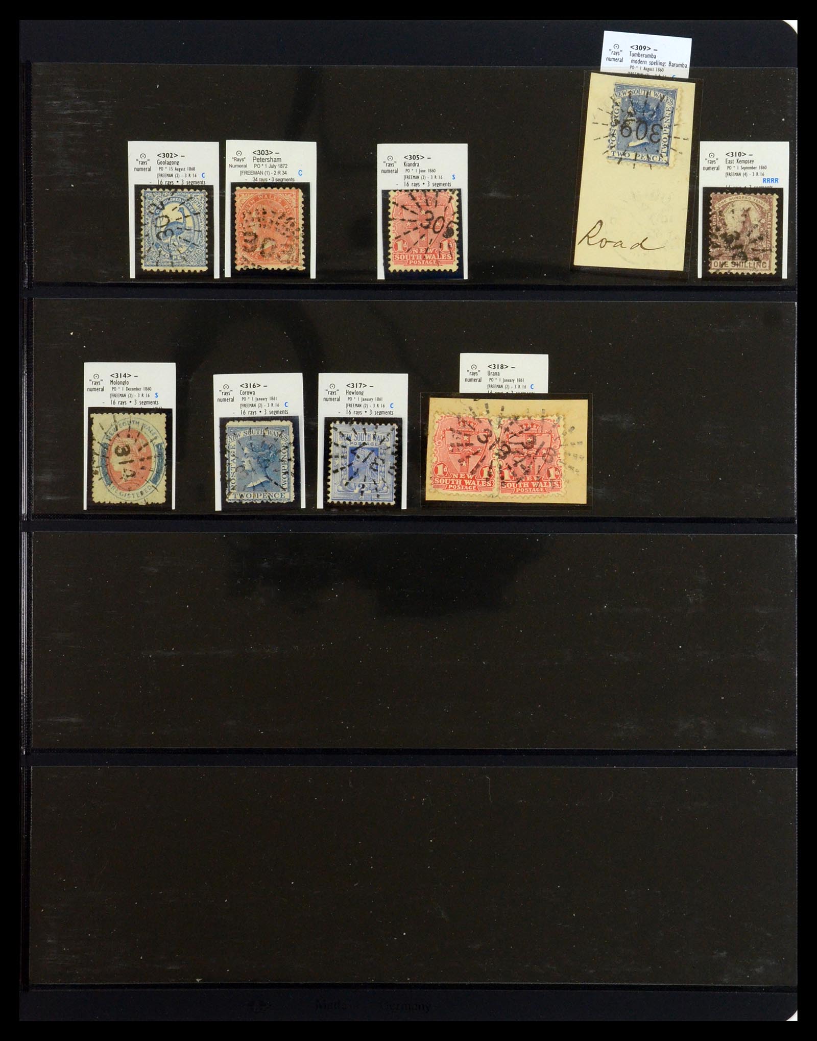 36560 021 - Postzegelverzameling 36560 Nieuw Zuid Wales stempels 1850-1912.