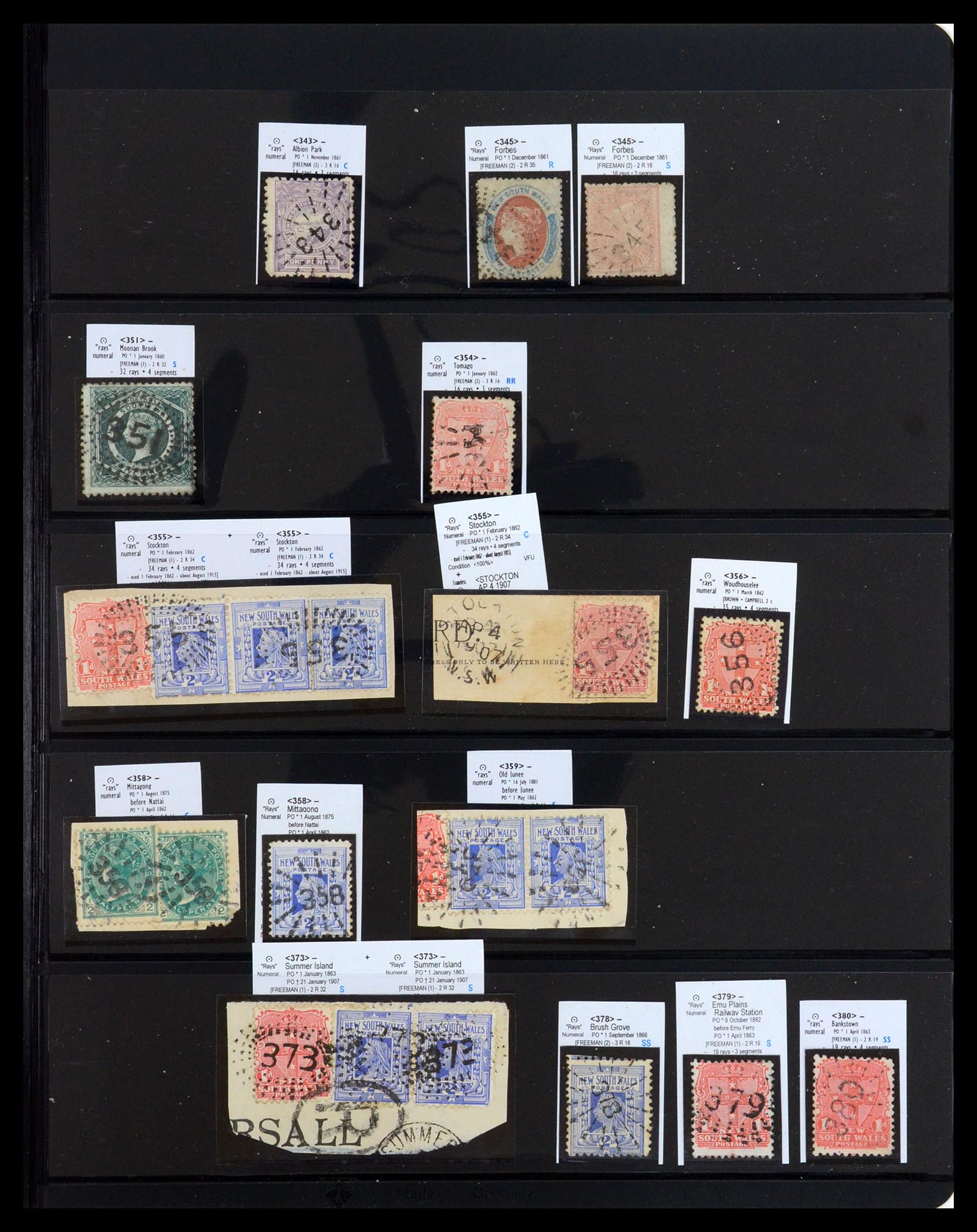 36560 023 - Postzegelverzameling 36560 Nieuw Zuid Wales stempels 1850-1912.