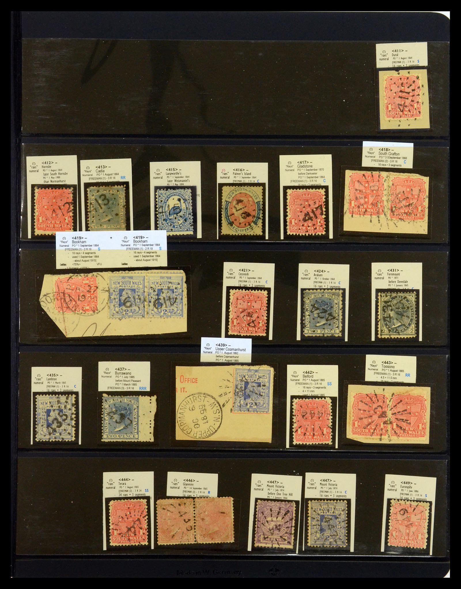 36560 025 - Postzegelverzameling 36560 Nieuw Zuid Wales stempels 1850-1912.