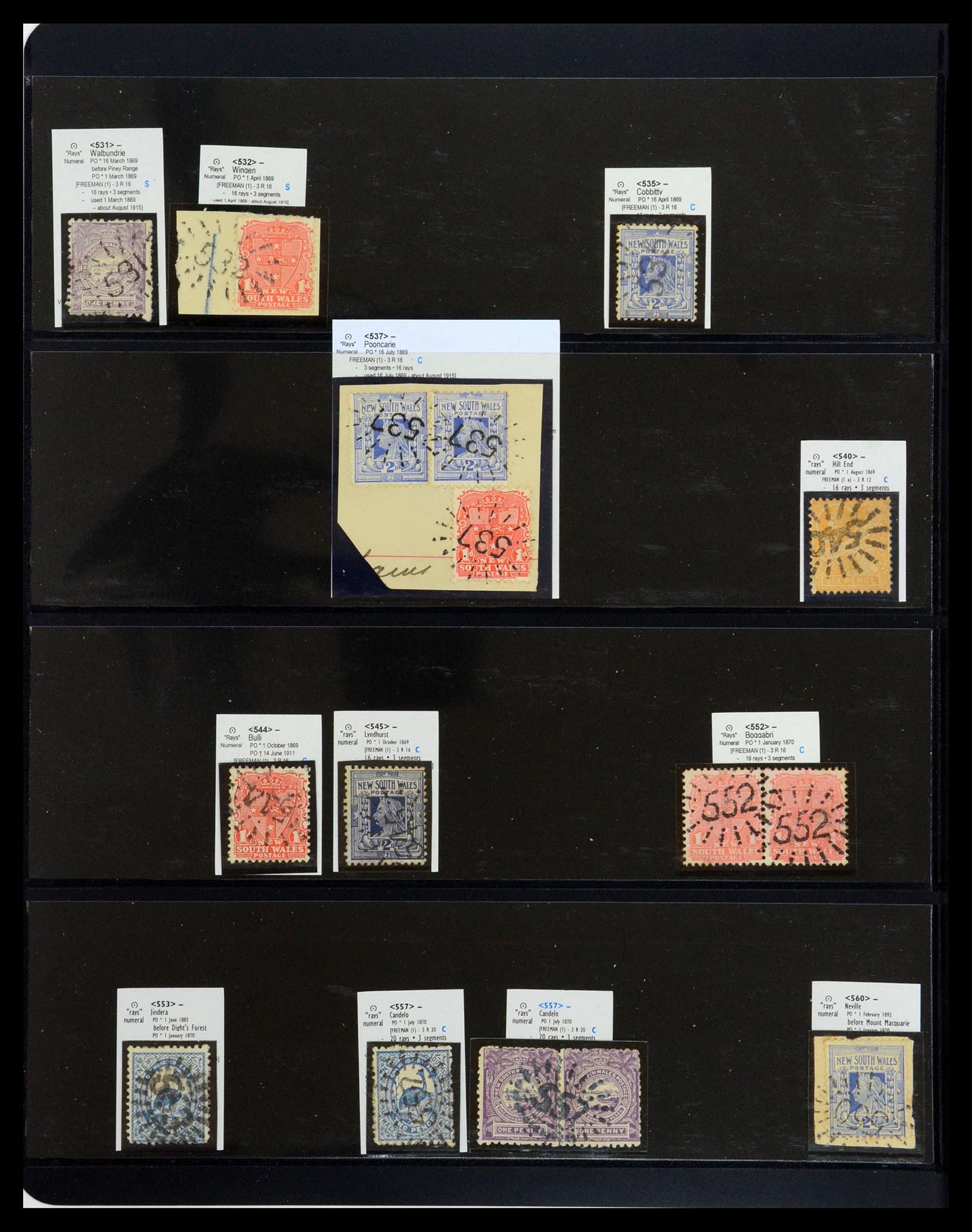 36560 028 - Postzegelverzameling 36560 Nieuw Zuid Wales stempels 1850-1912.