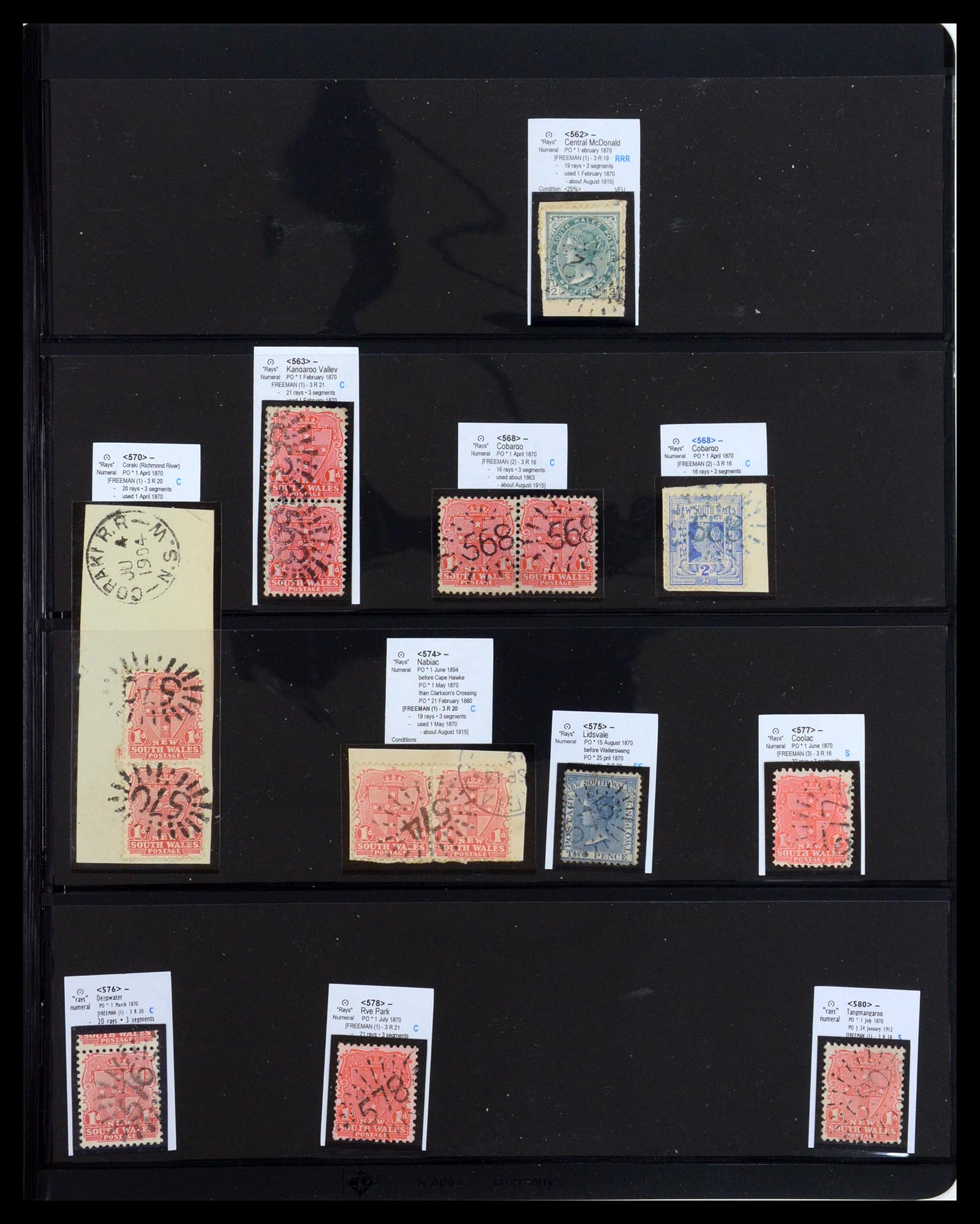 36560 029 - Postzegelverzameling 36560 Nieuw Zuid Wales stempels 1850-1912.