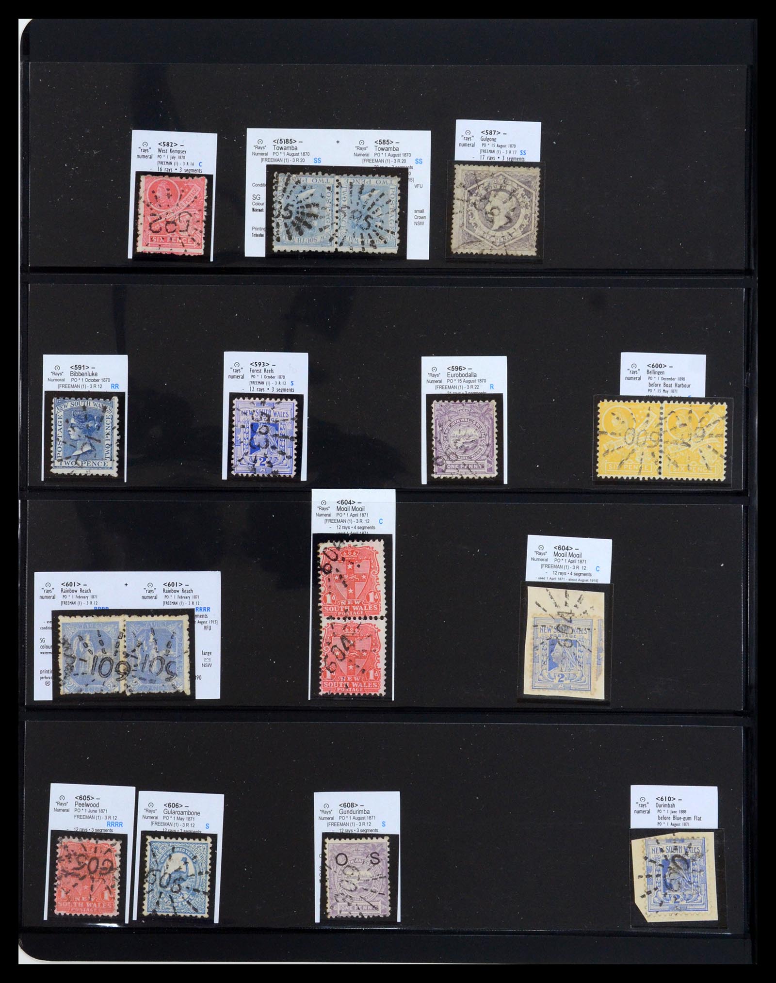 36560 030 - Postzegelverzameling 36560 Nieuw Zuid Wales stempels 1850-1912.
