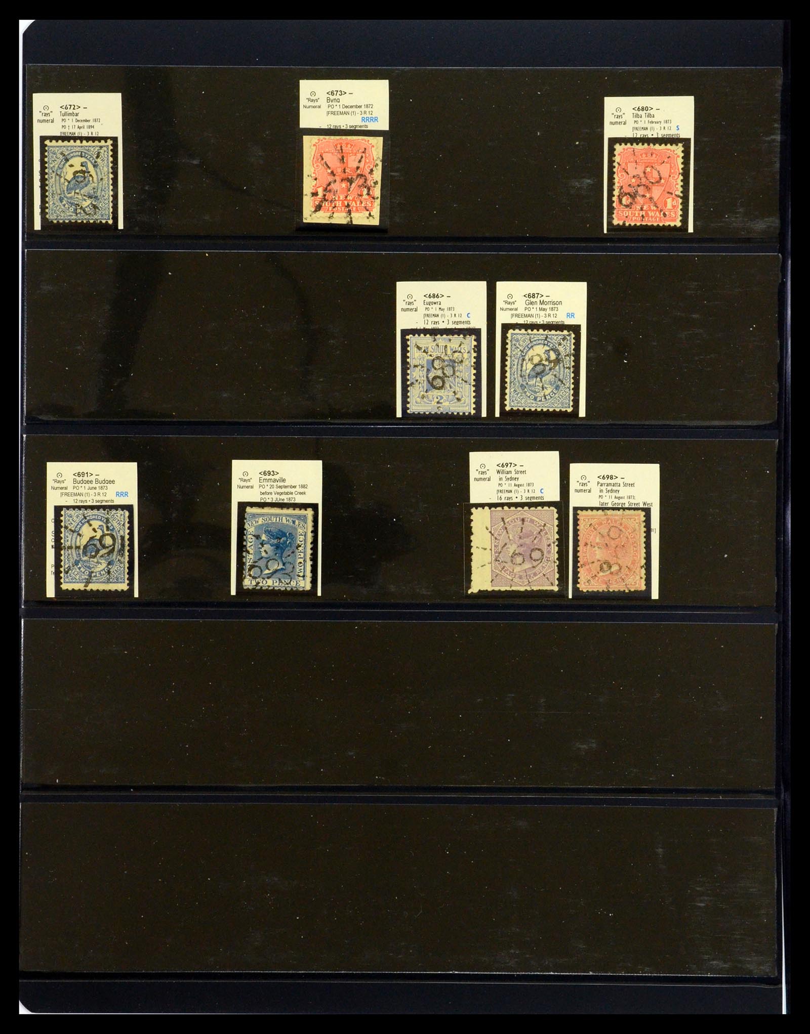 36560 032 - Postzegelverzameling 36560 Nieuw Zuid Wales stempels 1850-1912.
