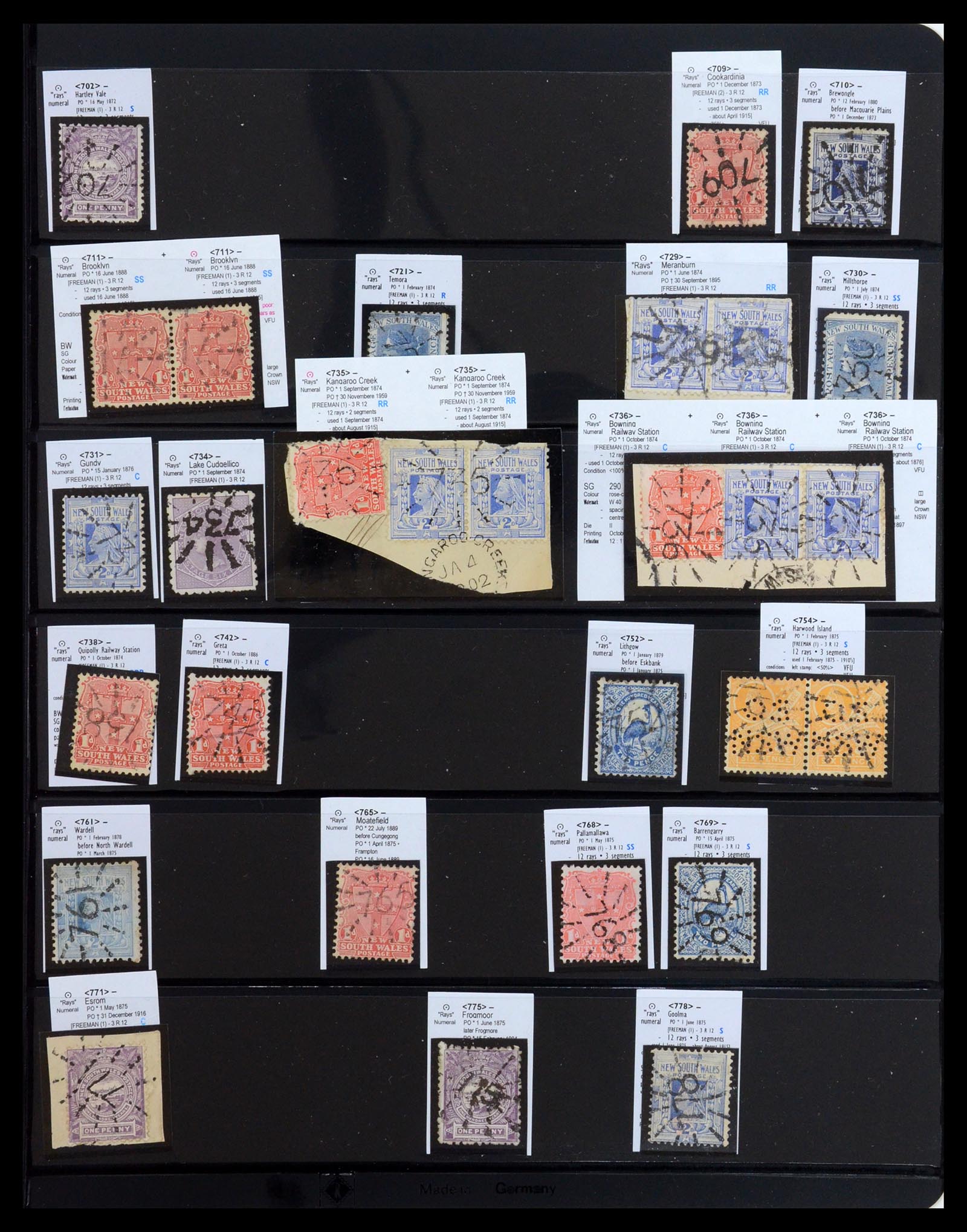 36560 033 - Postzegelverzameling 36560 Nieuw Zuid Wales stempels 1850-1912.