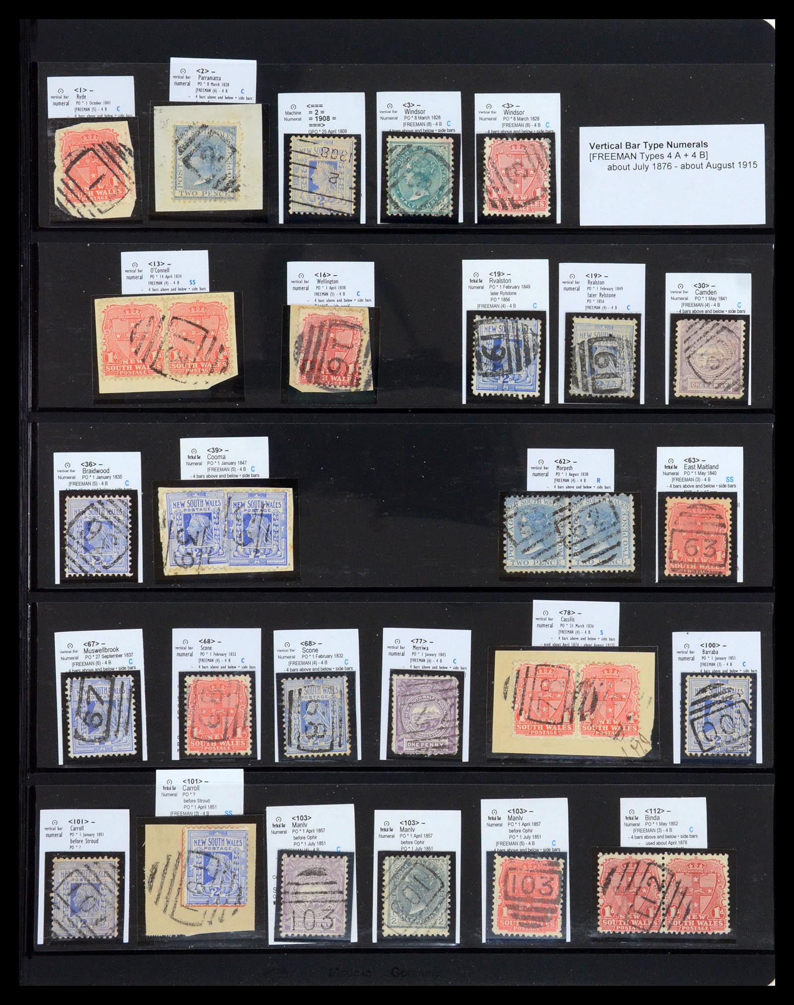 36560 035 - Postzegelverzameling 36560 Nieuw Zuid Wales stempels 1850-1912.