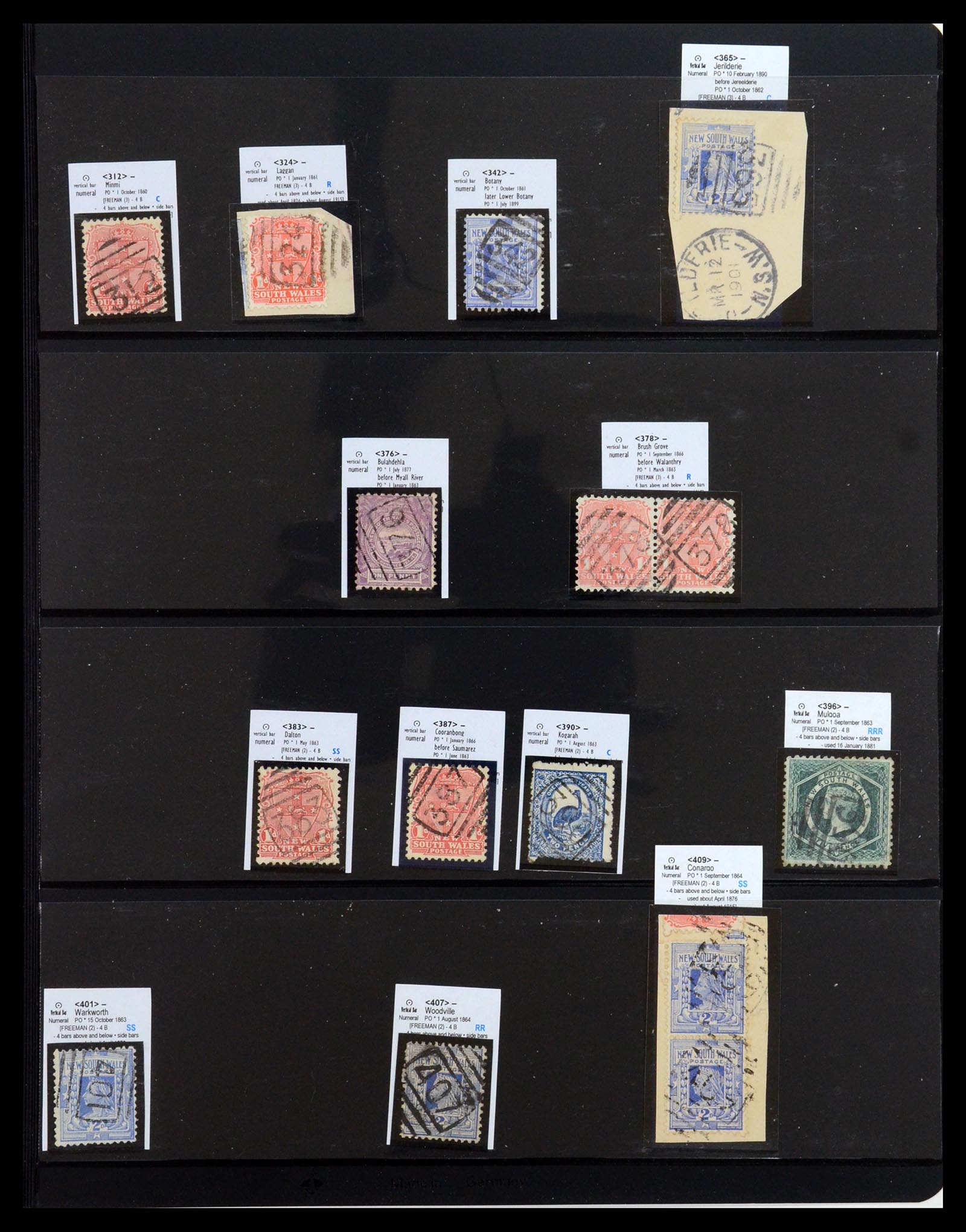 36560 037 - Postzegelverzameling 36560 Nieuw Zuid Wales stempels 1850-1912.