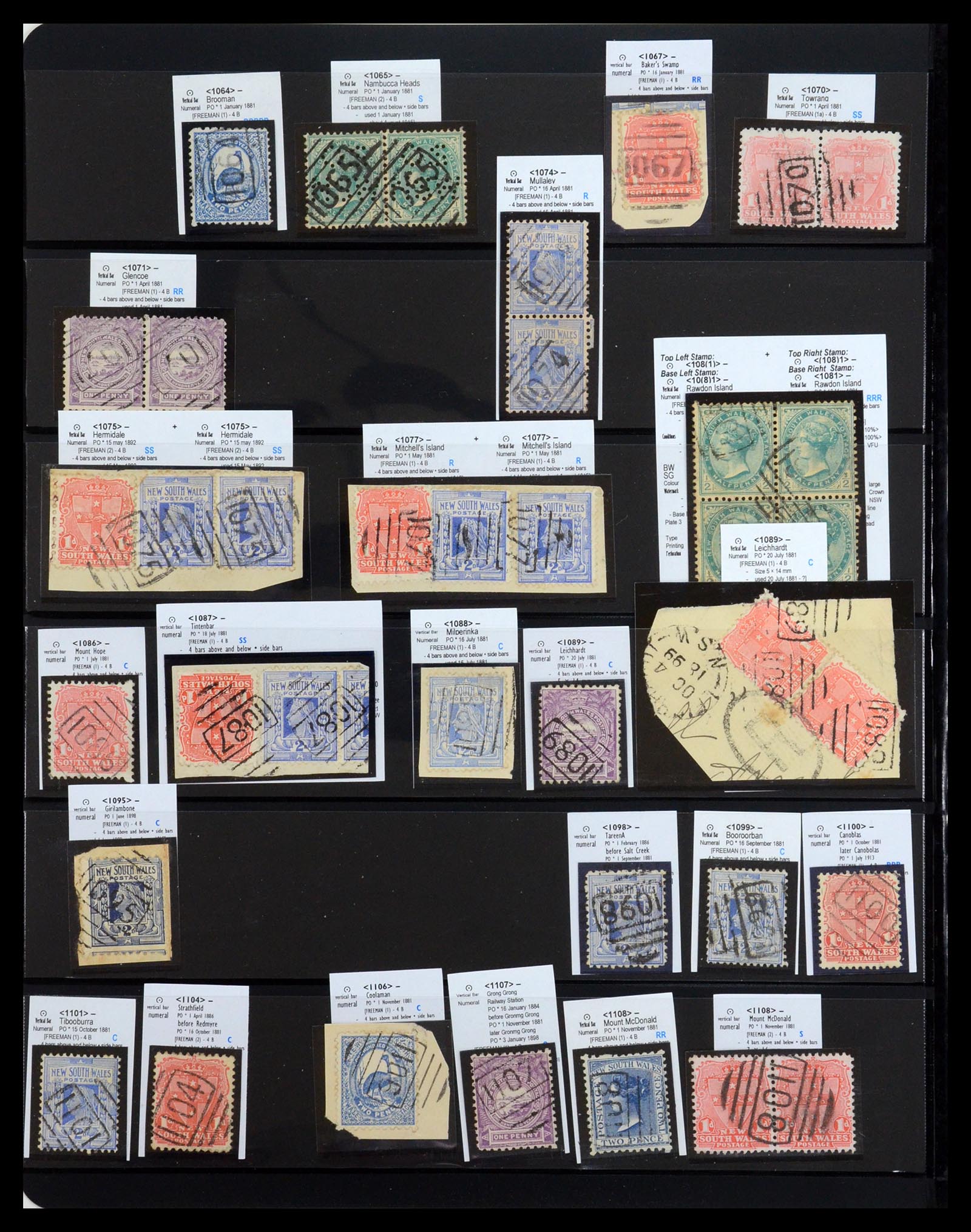 36560 044 - Postzegelverzameling 36560 Nieuw Zuid Wales stempels 1850-1912.