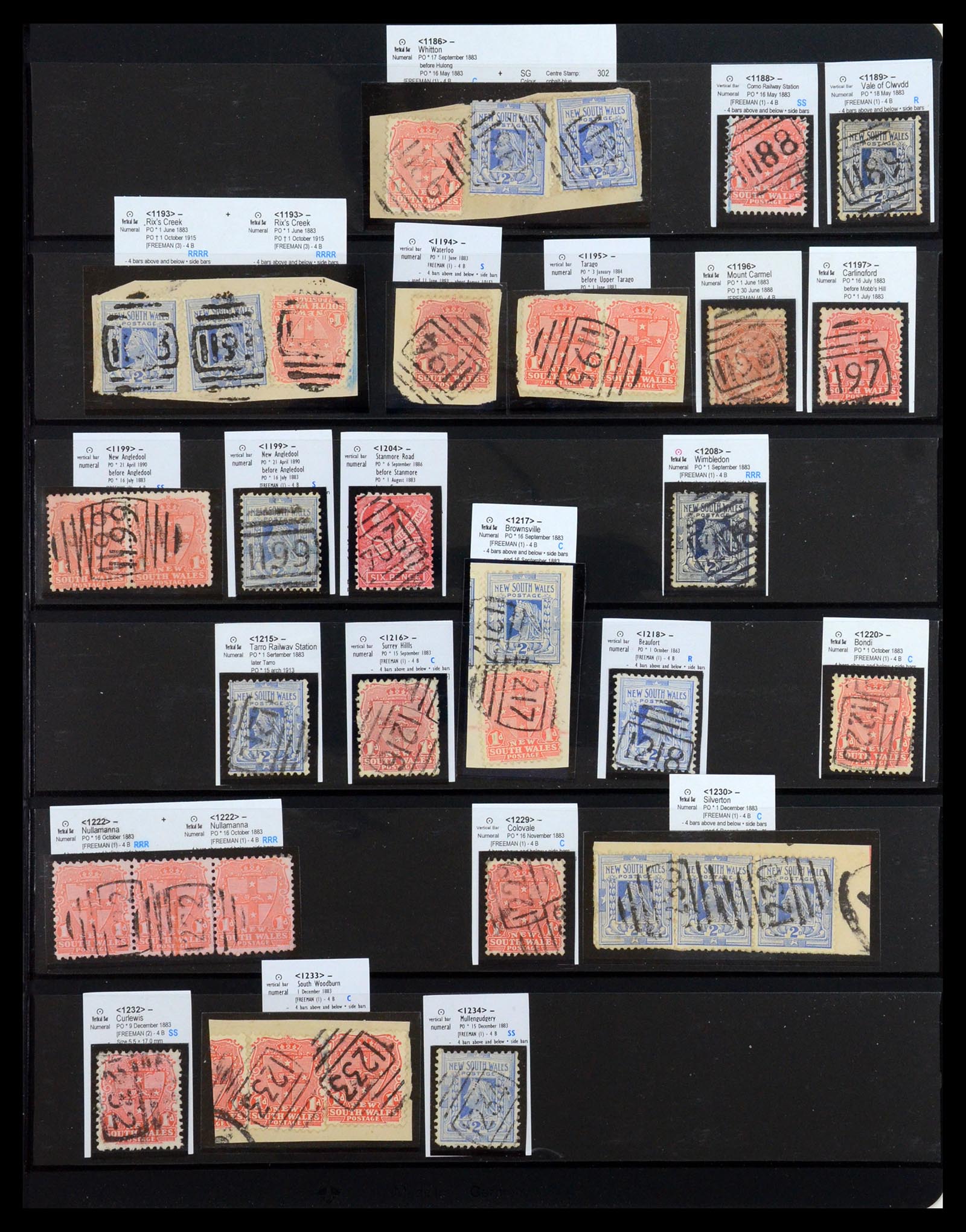36560 047 - Postzegelverzameling 36560 Nieuw Zuid Wales stempels 1850-1912.