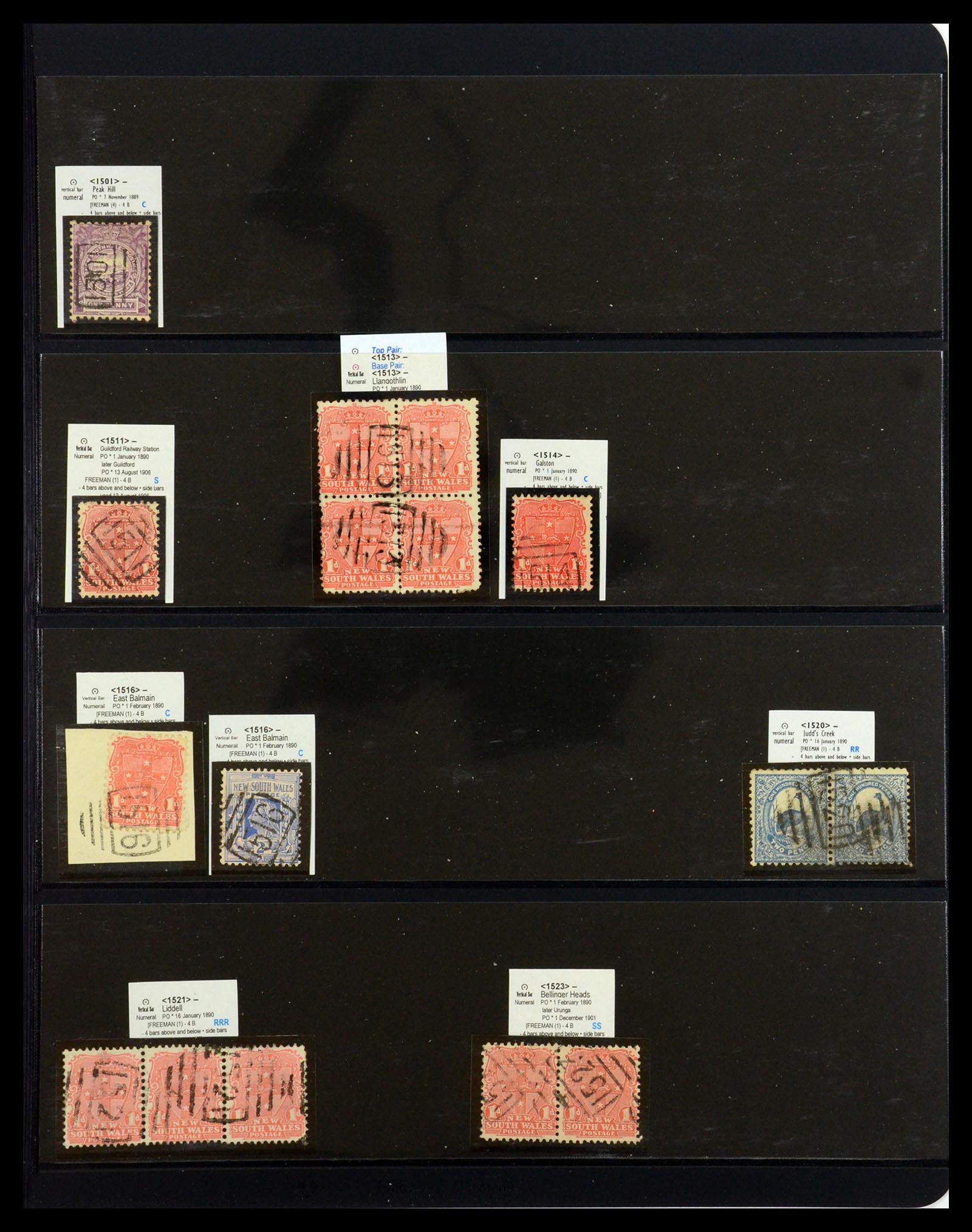 36560 053 - Postzegelverzameling 36560 Nieuw Zuid Wales stempels 1850-1912.