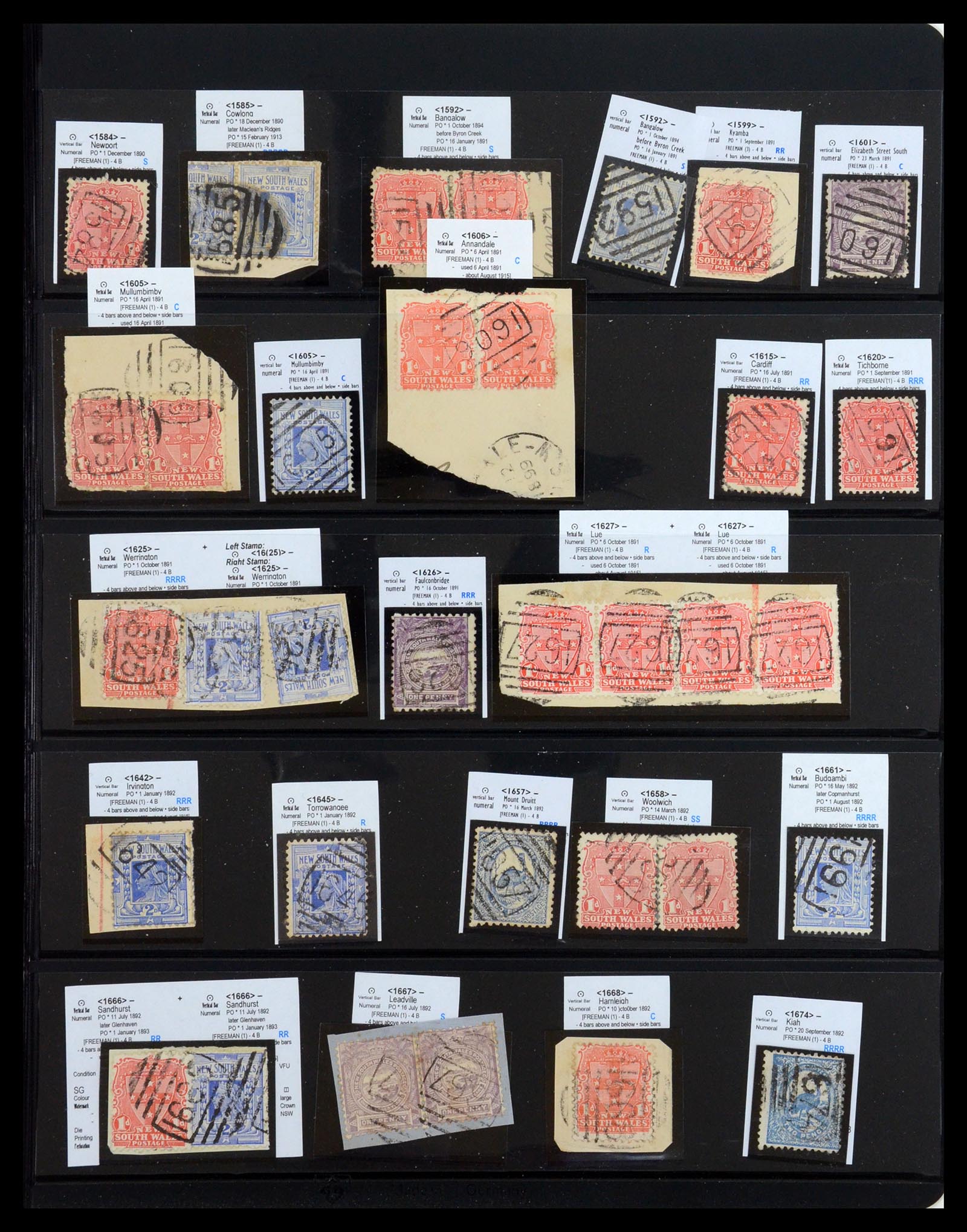 36560 055 - Postzegelverzameling 36560 Nieuw Zuid Wales stempels 1850-1912.