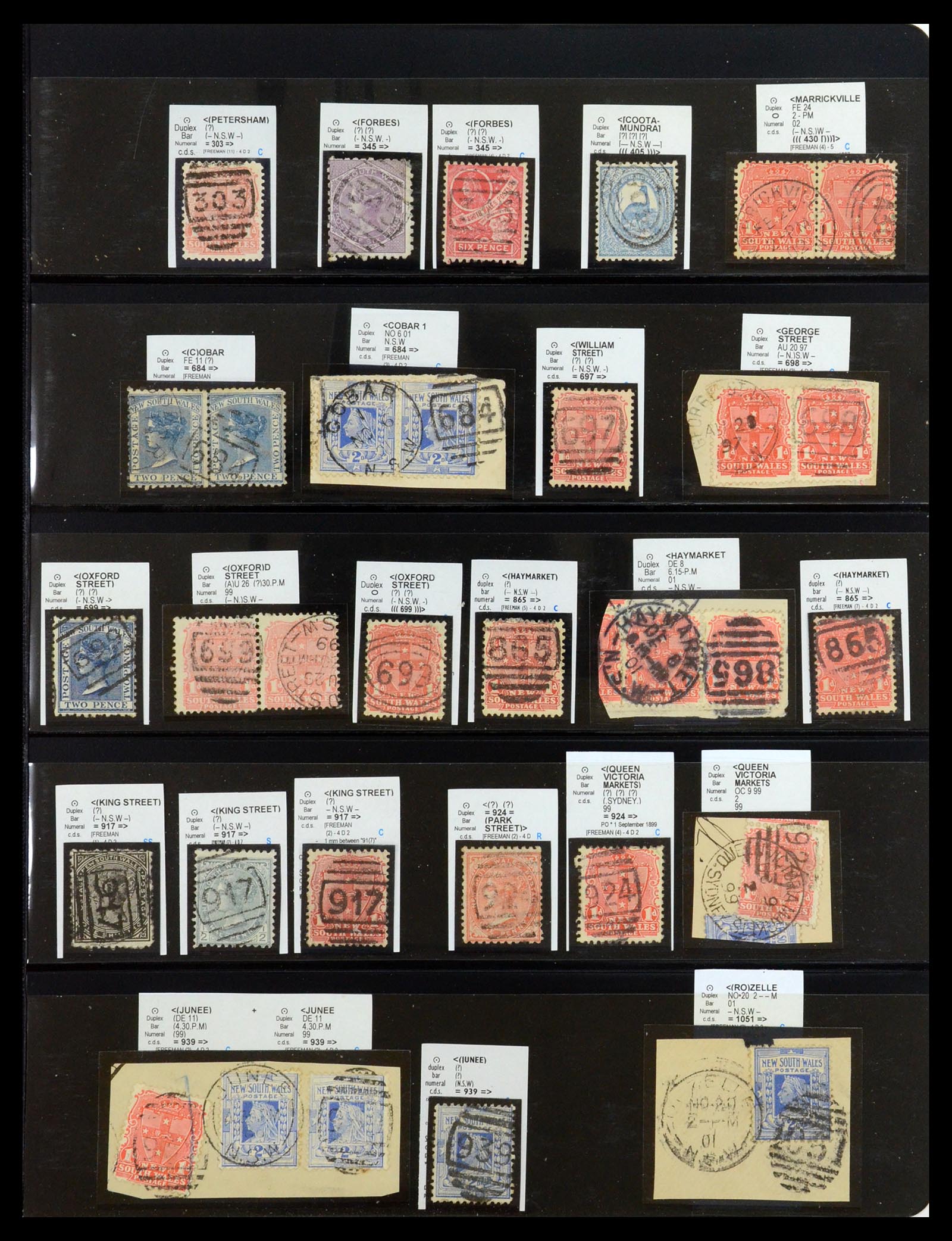 36560 071 - Postzegelverzameling 36560 Nieuw Zuid Wales stempels 1850-1912.
