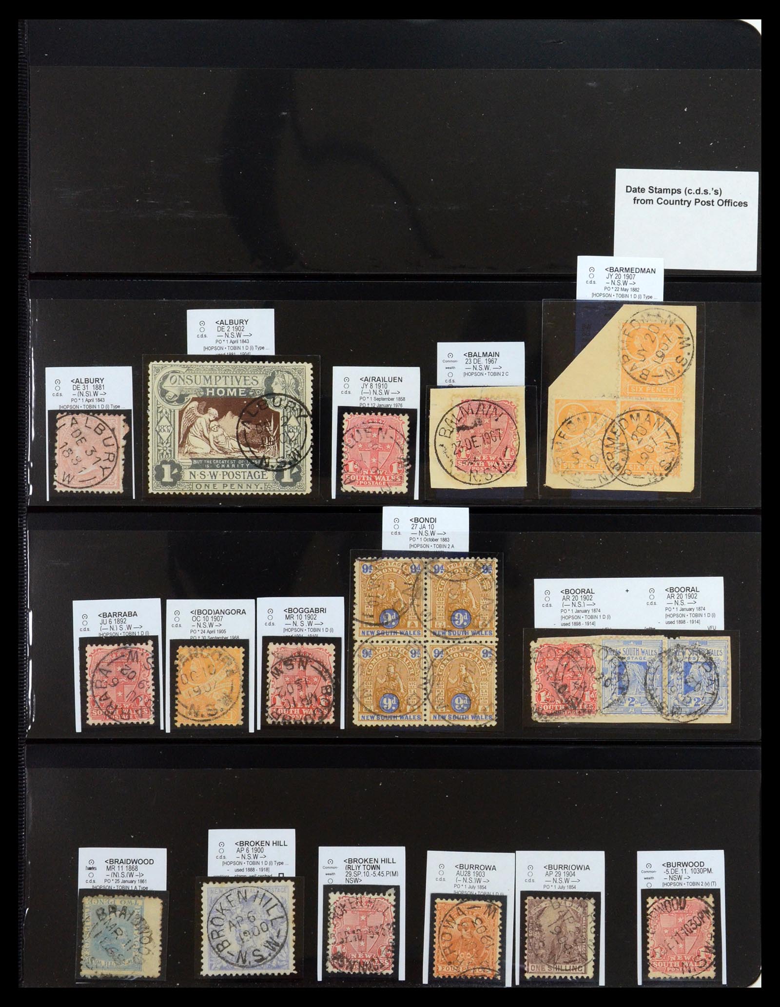 36560 073 - Postzegelverzameling 36560 Nieuw Zuid Wales stempels 1850-1912.