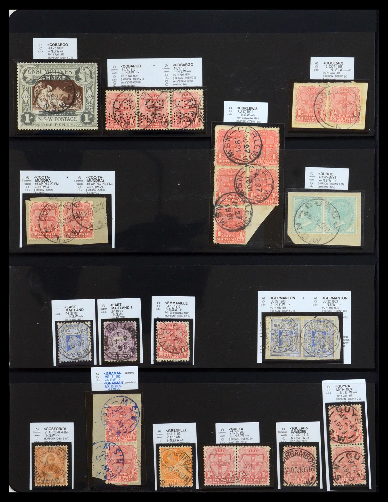36560 074 - Postzegelverzameling 36560 Nieuw Zuid Wales stempels 1850-1912.