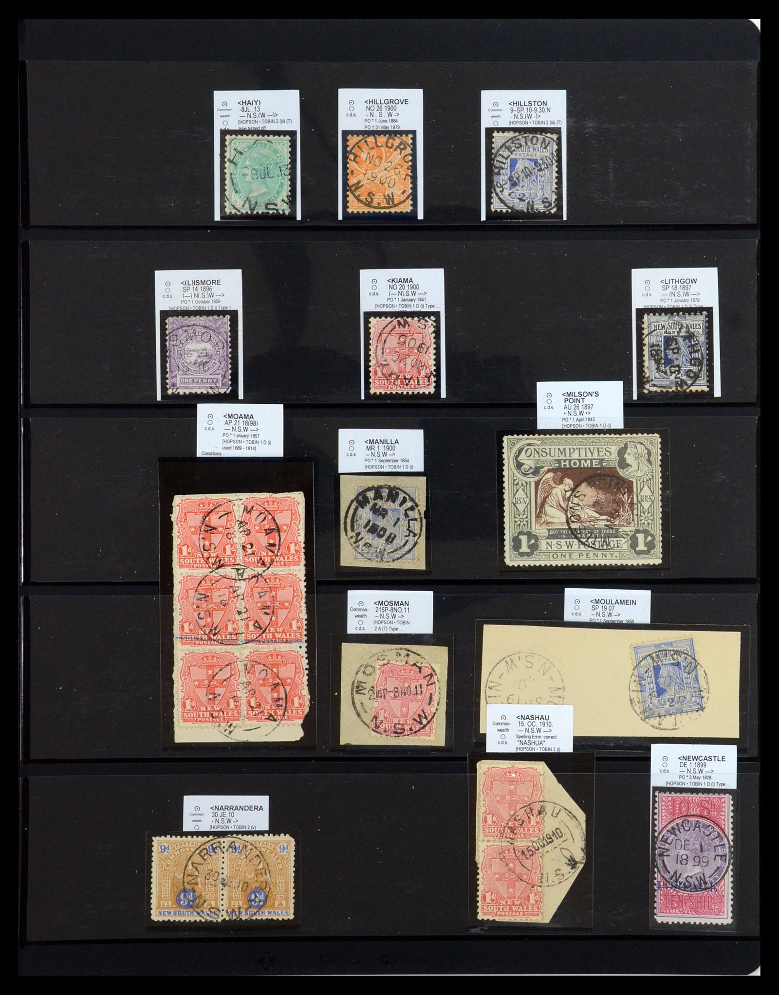 36560 075 - Postzegelverzameling 36560 Nieuw Zuid Wales stempels 1850-1912.