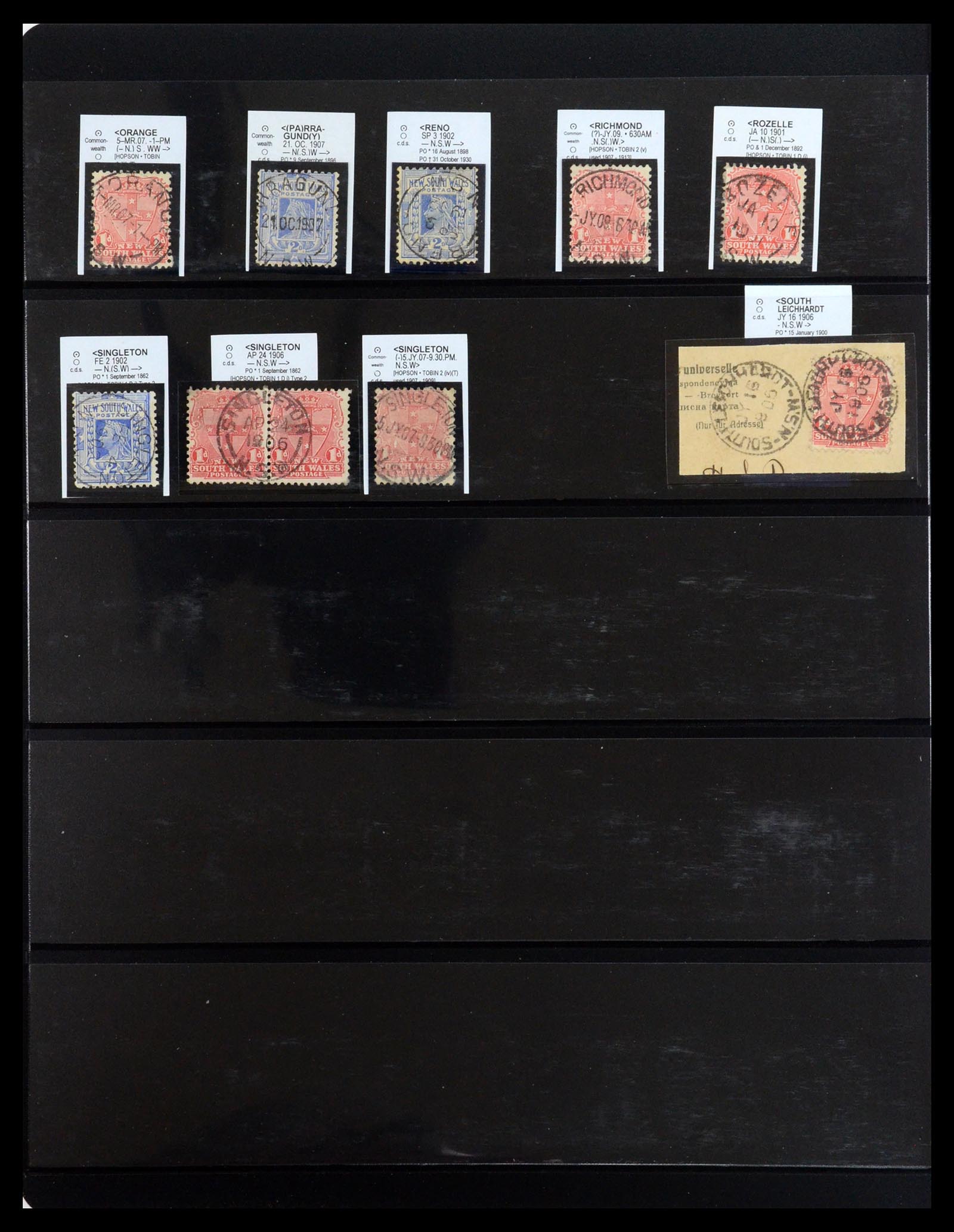 36560 076 - Postzegelverzameling 36560 Nieuw Zuid Wales stempels 1850-1912.