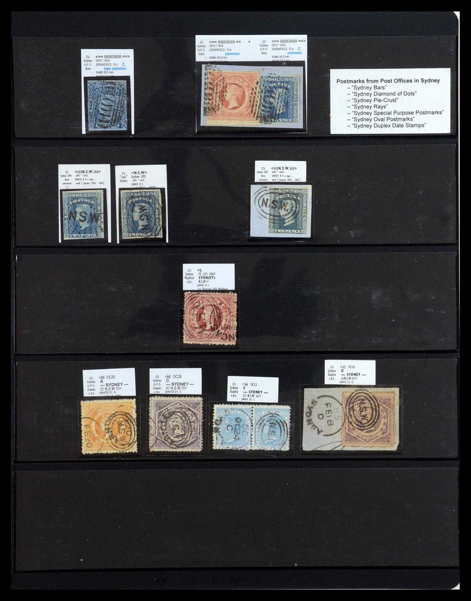 36560 079 - Postzegelverzameling 36560 Nieuw Zuid Wales stempels 1850-1912.