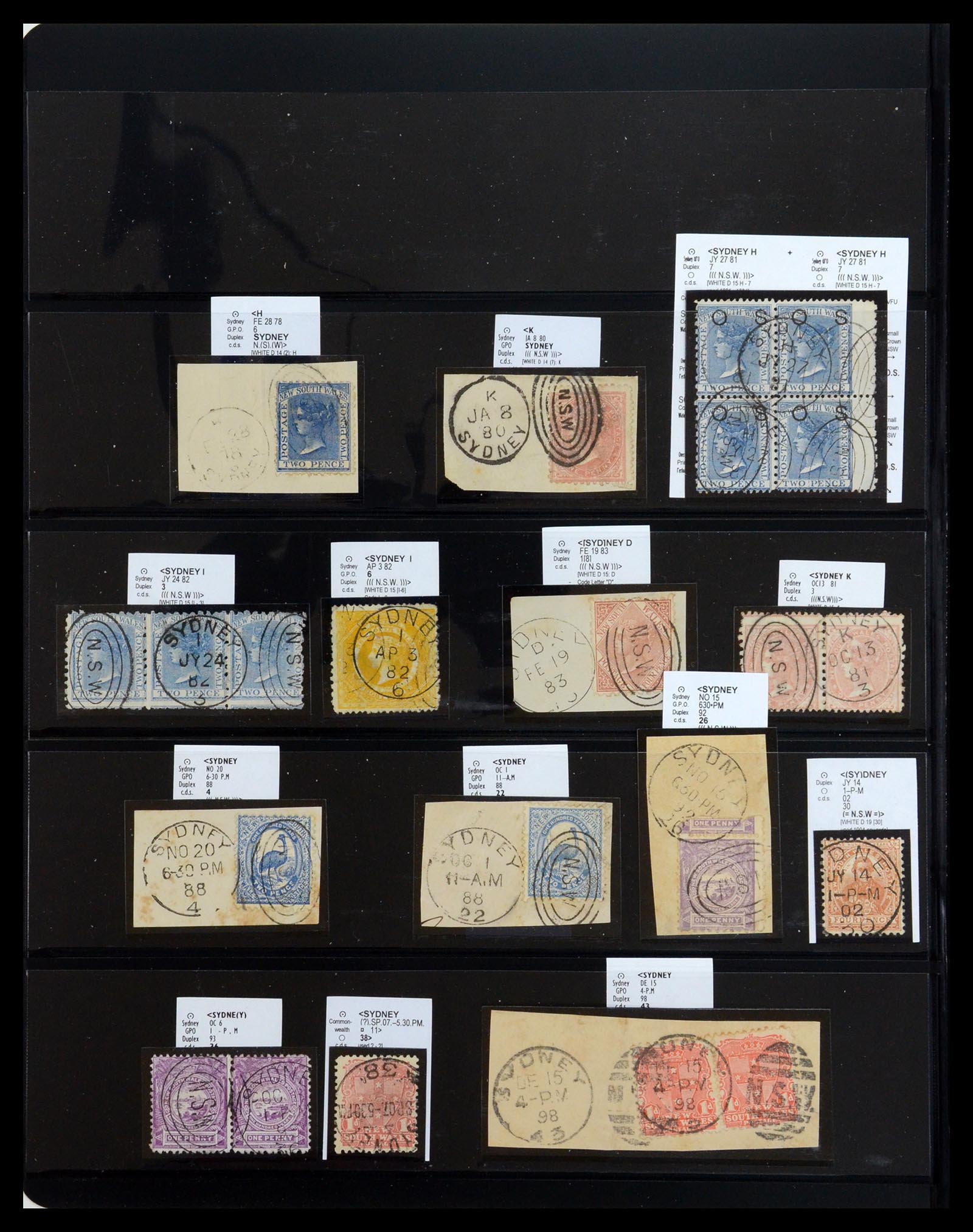 36560 082 - Postzegelverzameling 36560 Nieuw Zuid Wales stempels 1850-1912.