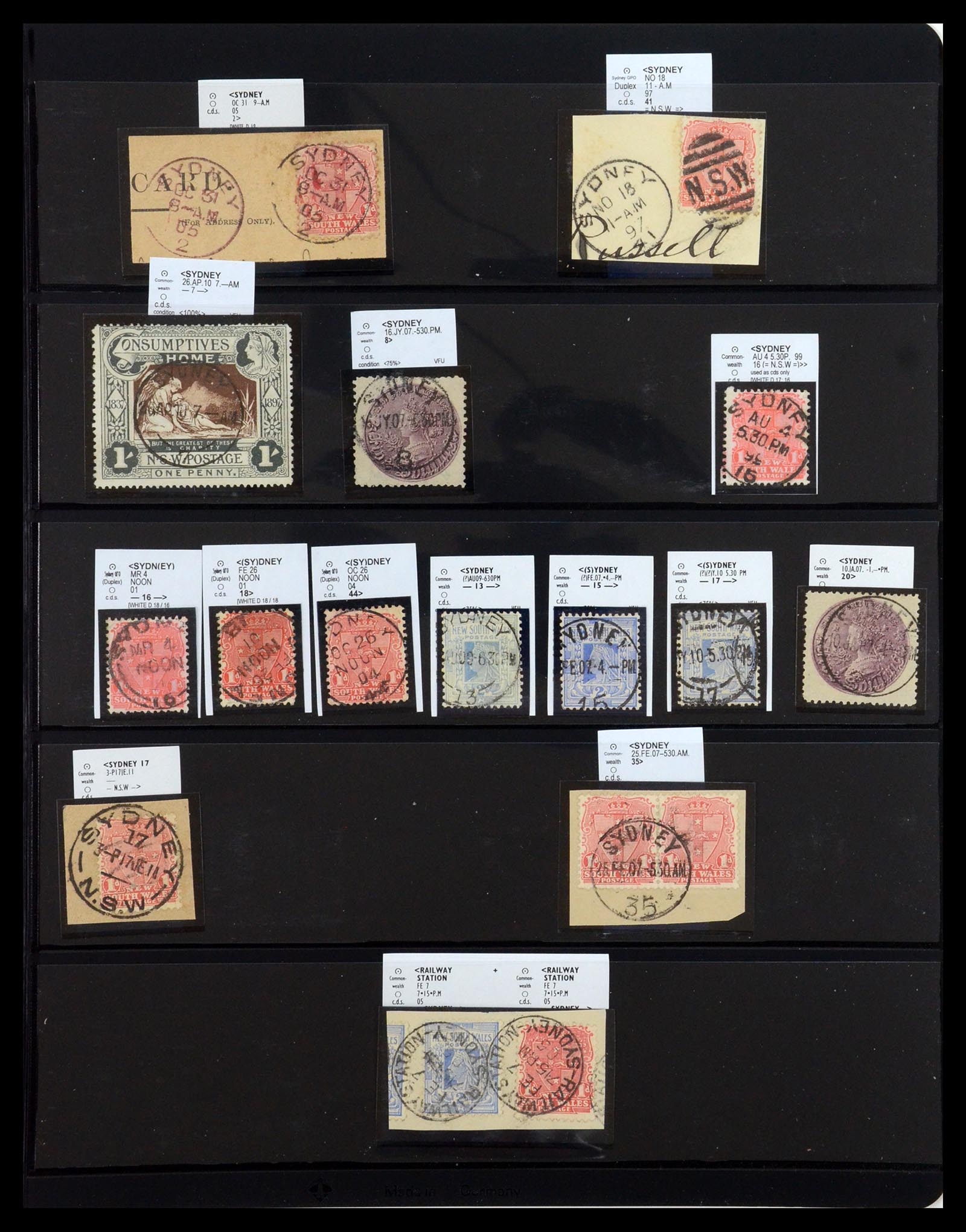 36560 083 - Postzegelverzameling 36560 Nieuw Zuid Wales stempels 1850-1912.