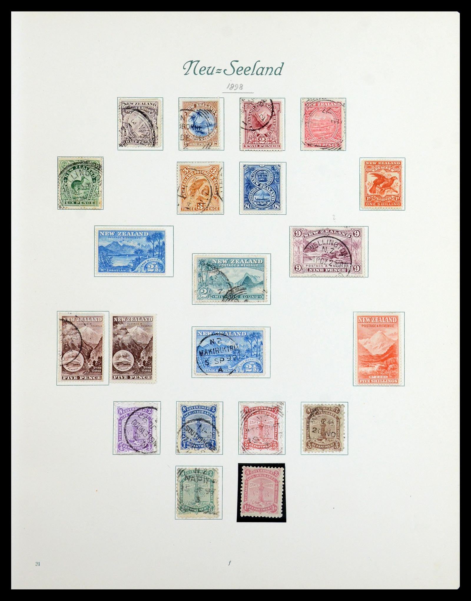 36563 001 - Postzegelverzameling 36563 Nieuw Zeeland en gebieden 1898-1953.