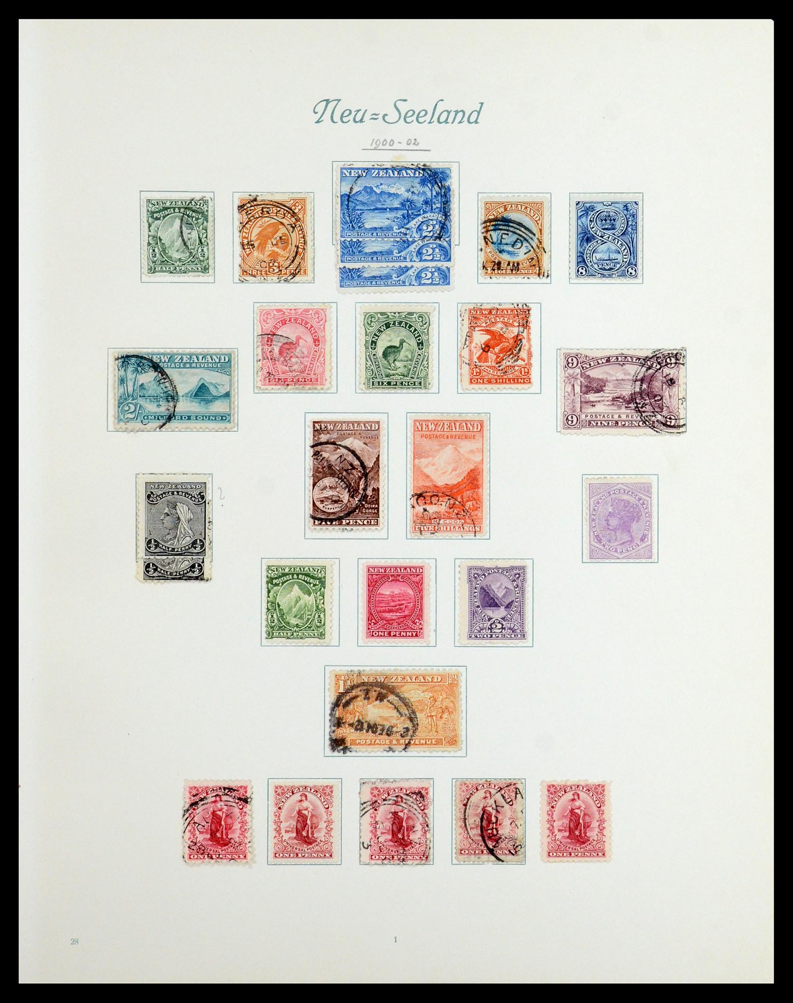 36563 002 - Postzegelverzameling 36563 Nieuw Zeeland en gebieden 1898-1953.