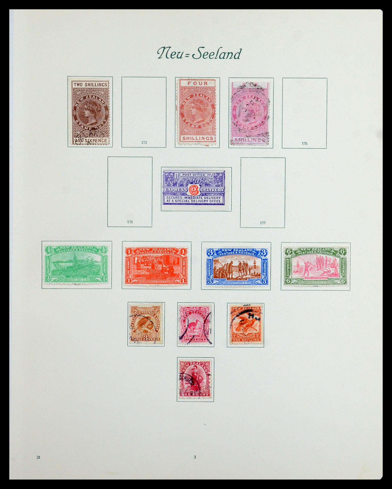 36563 004 - Postzegelverzameling 36563 Nieuw Zeeland en gebieden 1898-1953.