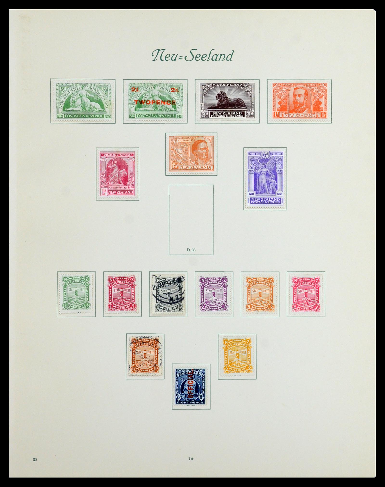 36563 008 - Postzegelverzameling 36563 Nieuw Zeeland en gebieden 1898-1953.