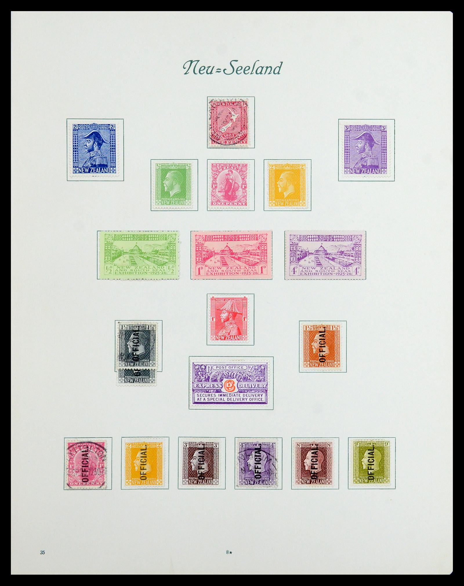 36563 009 - Postzegelverzameling 36563 Nieuw Zeeland en gebieden 1898-1953.