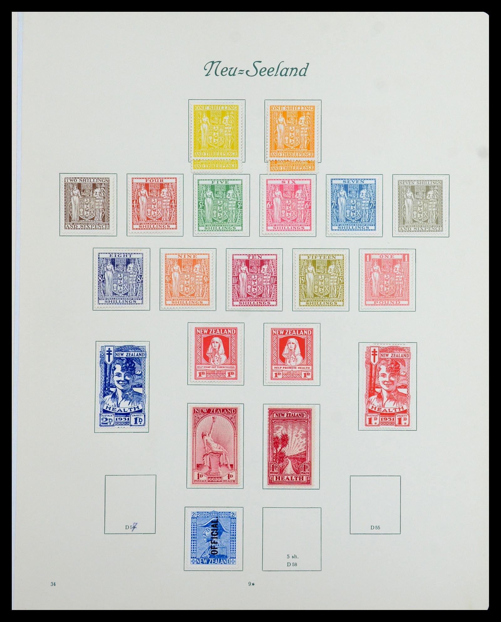 36563 010 - Postzegelverzameling 36563 Nieuw Zeeland en gebieden 1898-1953.
