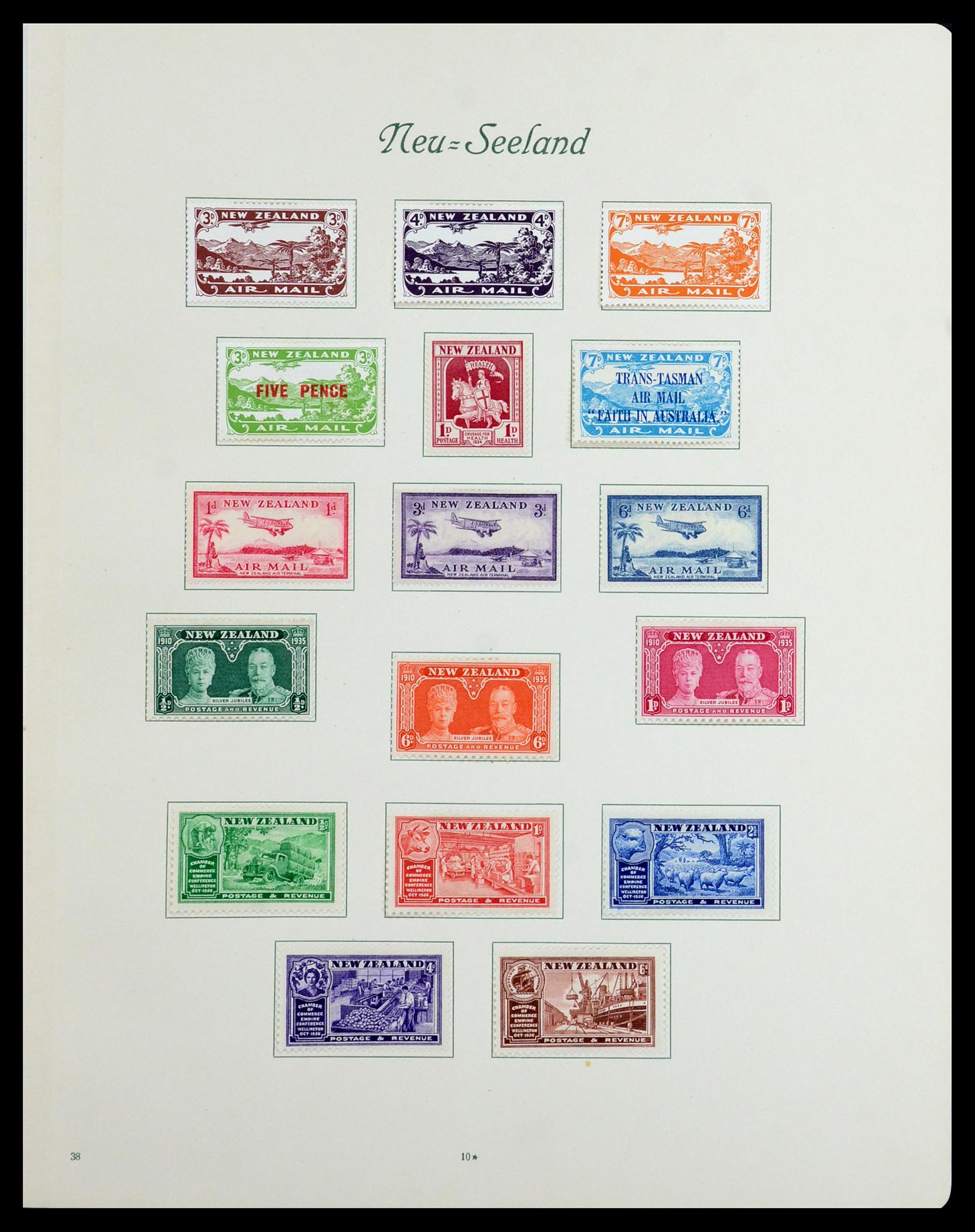 36563 011 - Postzegelverzameling 36563 Nieuw Zeeland en gebieden 1898-1953.