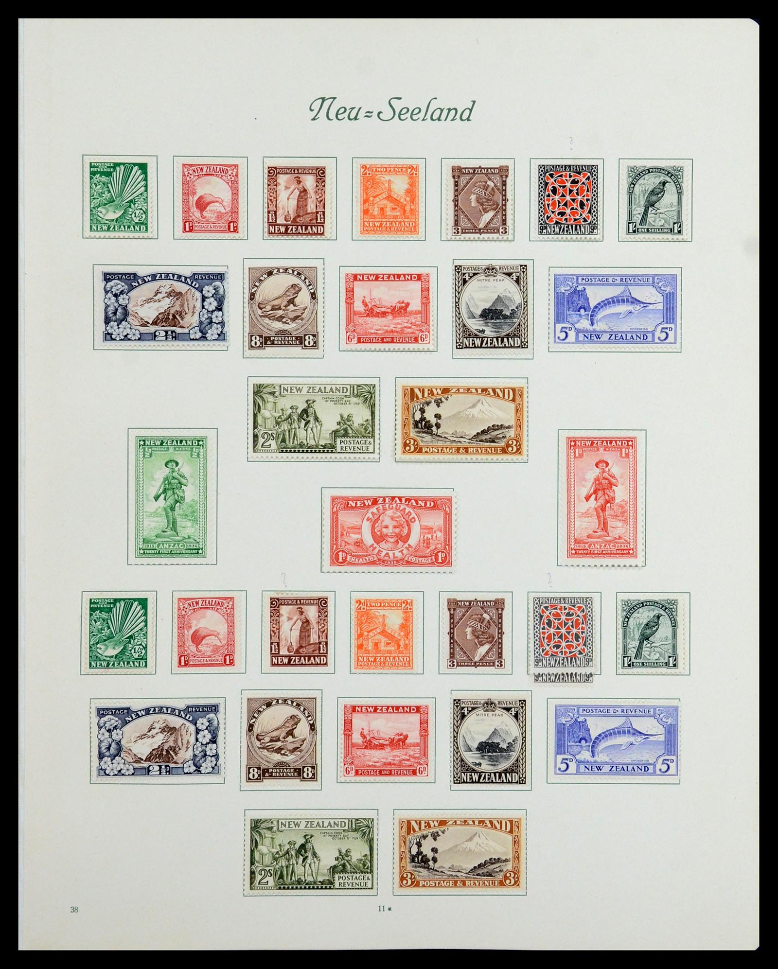 36563 012 - Postzegelverzameling 36563 Nieuw Zeeland en gebieden 1898-1953.