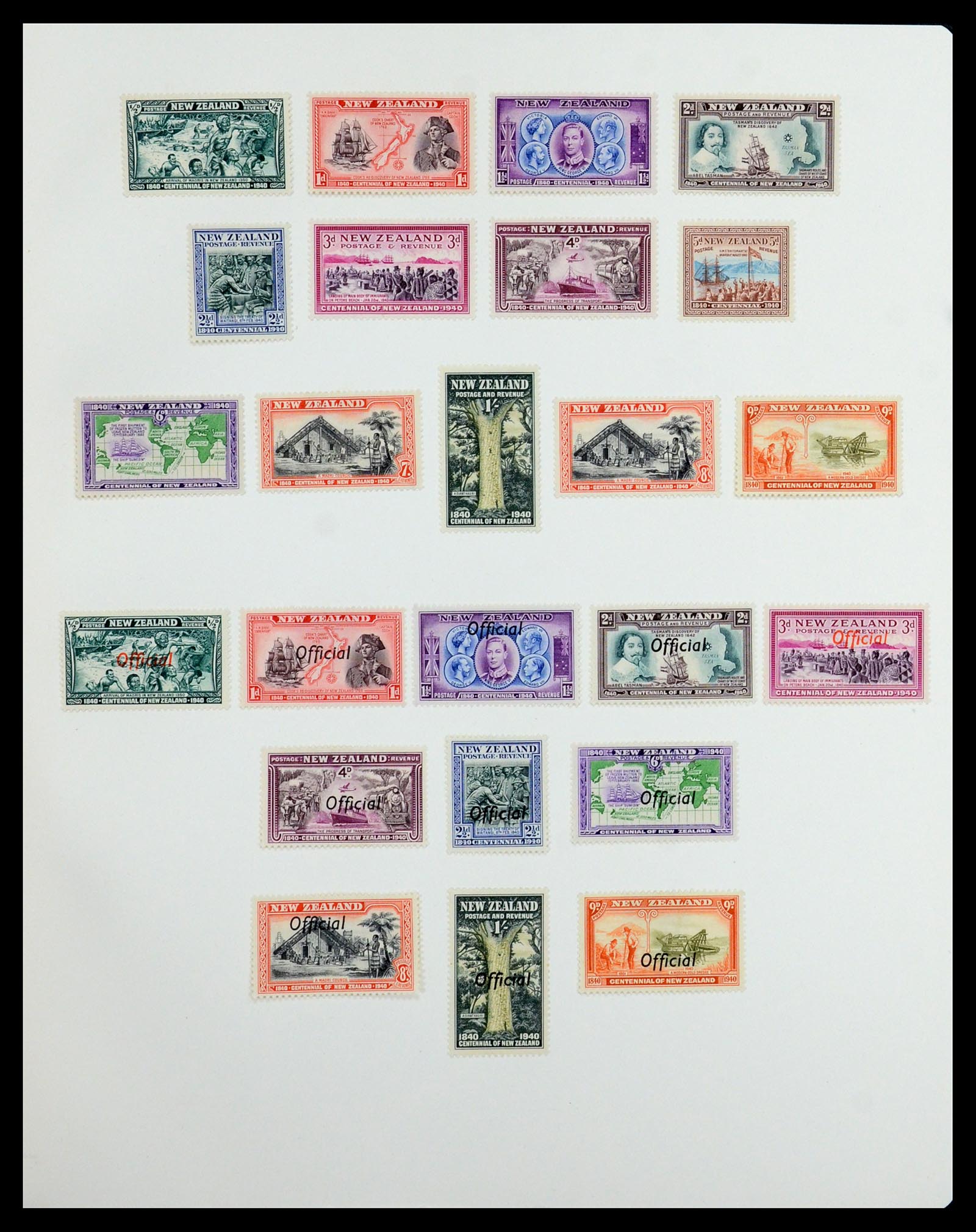 36563 014 - Postzegelverzameling 36563 Nieuw Zeeland en gebieden 1898-1953.