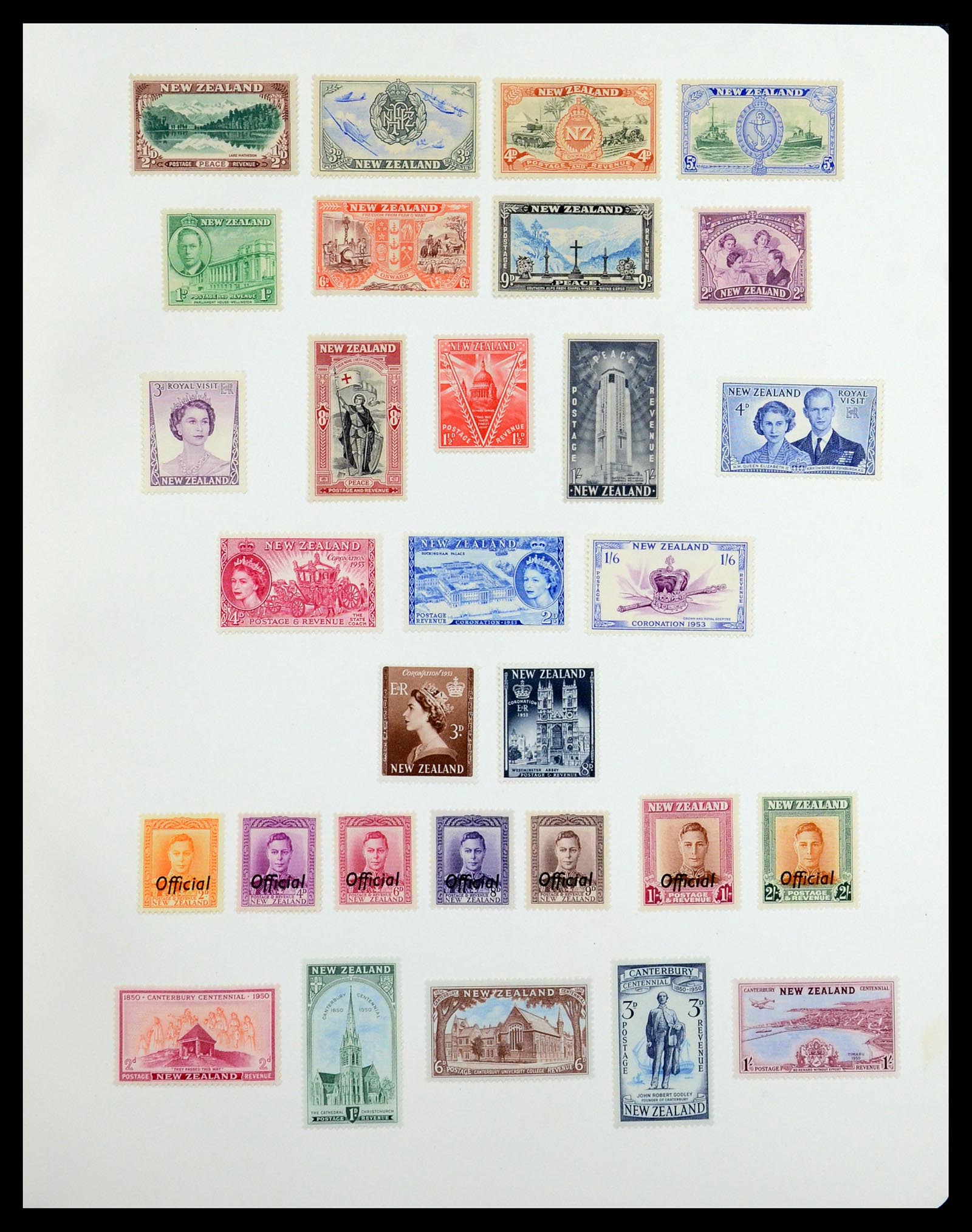 36563 016 - Postzegelverzameling 36563 Nieuw Zeeland en gebieden 1898-1953.