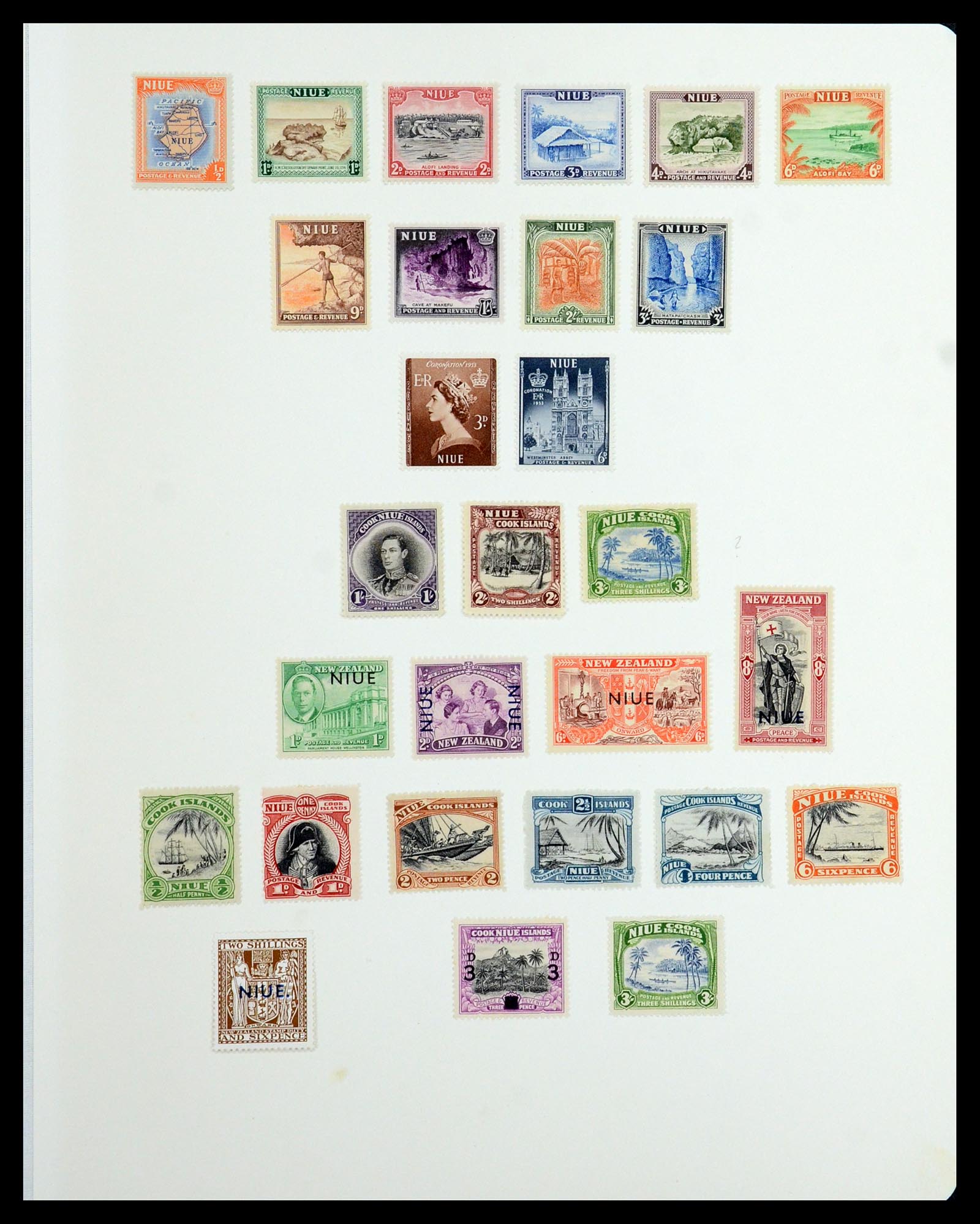 36563 020 - Postzegelverzameling 36563 Nieuw Zeeland en gebieden 1898-1953.